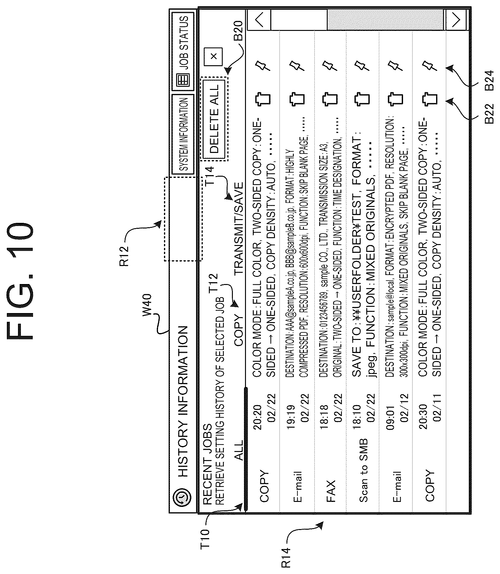 Patent US12621397 Figure 10 – Image processing apparatus and method for controlling deletion of setting history
