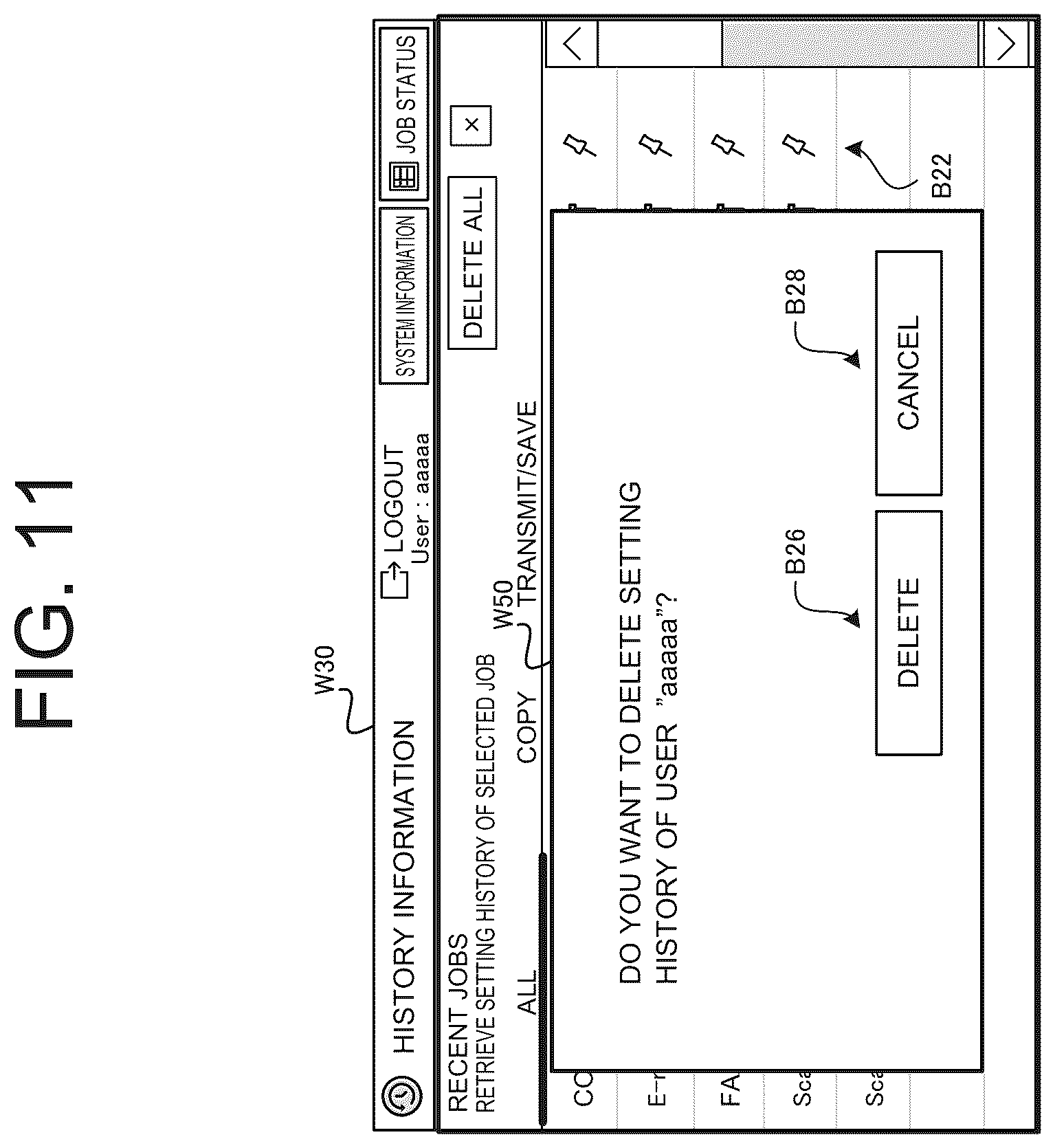 Patent US12621397 Figure 11 – Image processing apparatus and method for controlling deletion of setting history