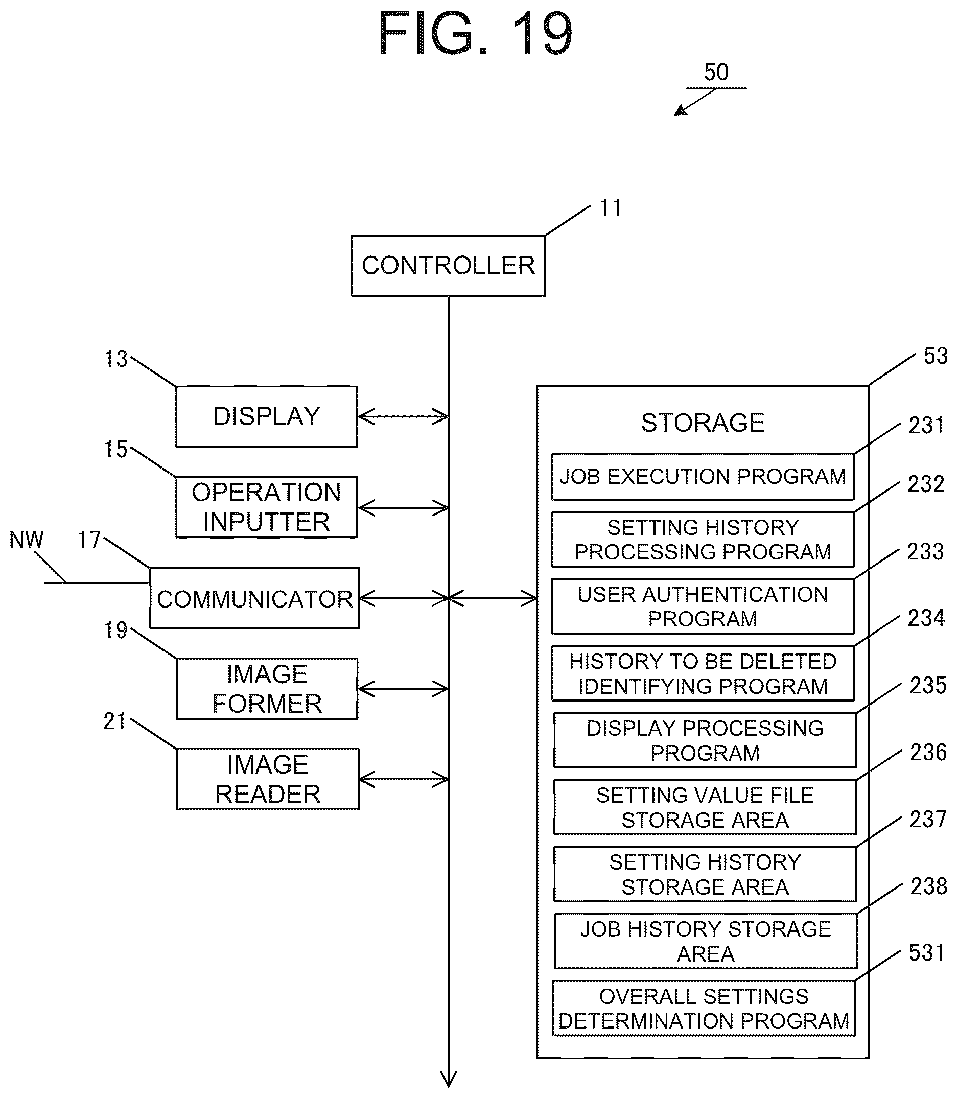 Patent US12621397 Figure 19 – Image processing apparatus and method for controlling deletion of setting history