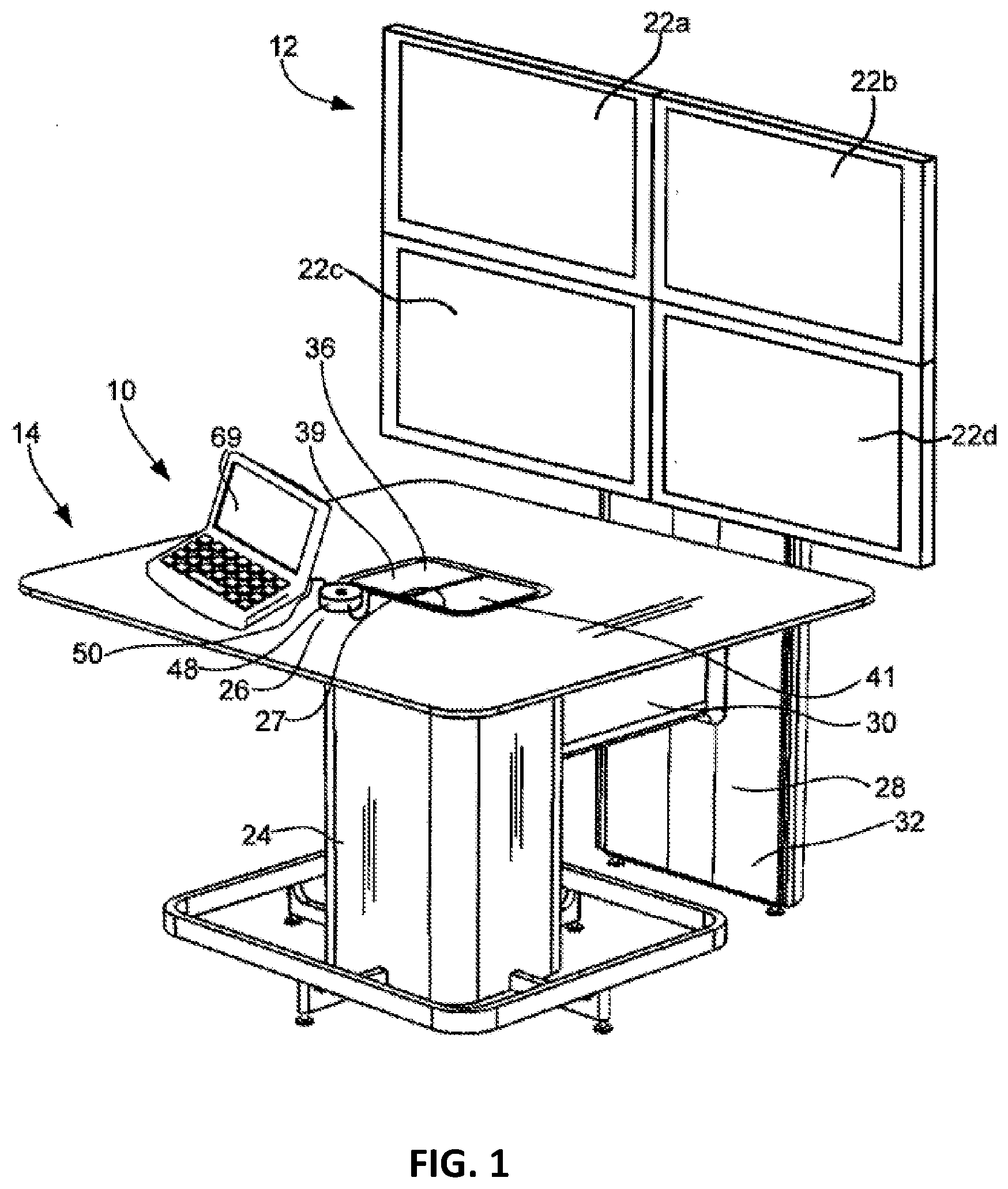Patent US12621410 Figure 1 – Personal control apparatus and method for sharing information in a collaborative workspace