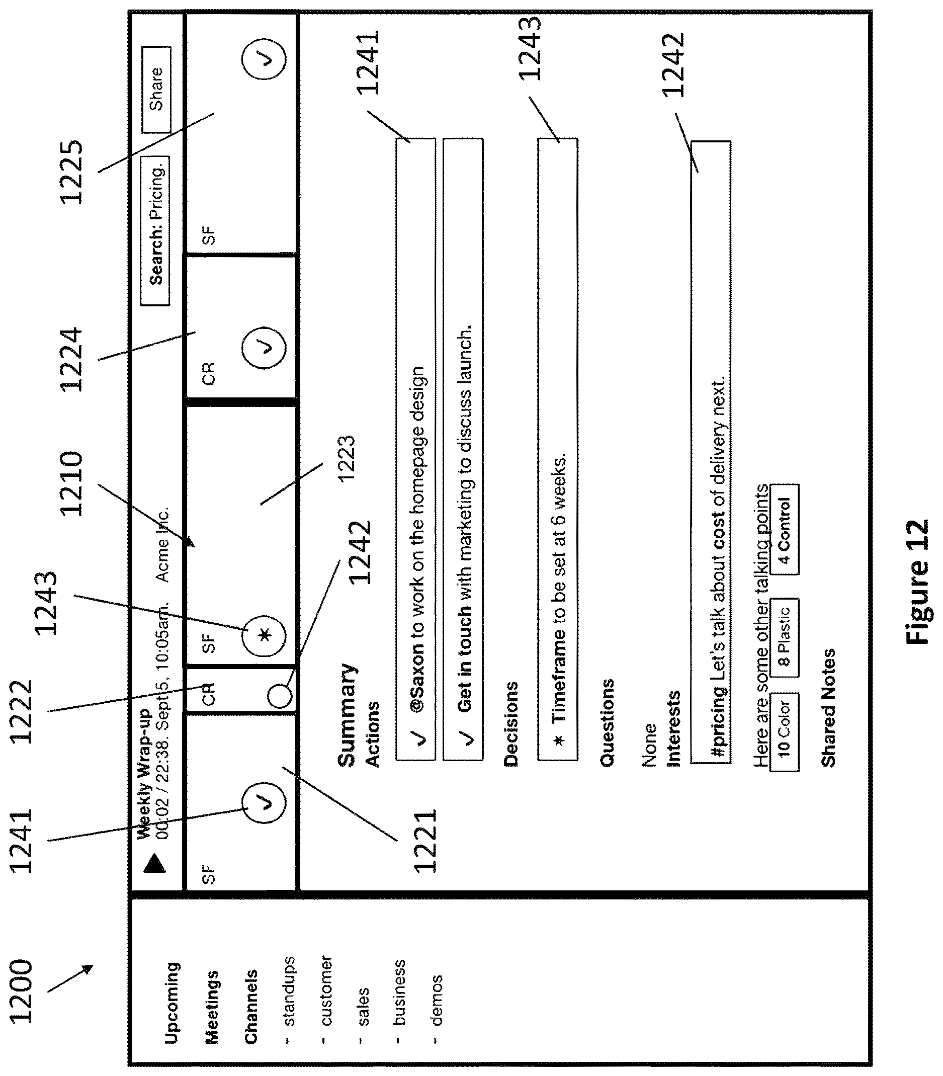 Patent US12621411 Figure 12 – Methods and apparatus for displaying, compressing and/or indexing information relating to a meeting