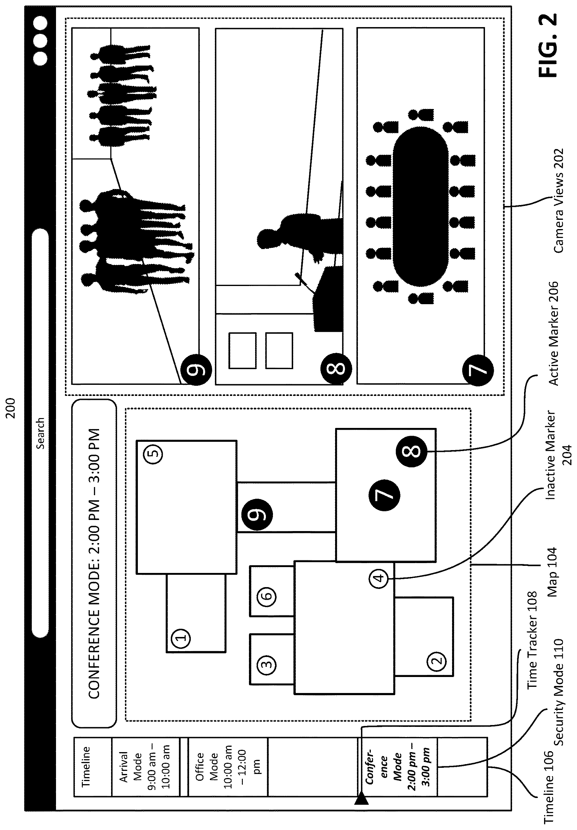 Patent US12621413 Figure 2 – Systems and methods for updating a security user interface based on scheduled modes