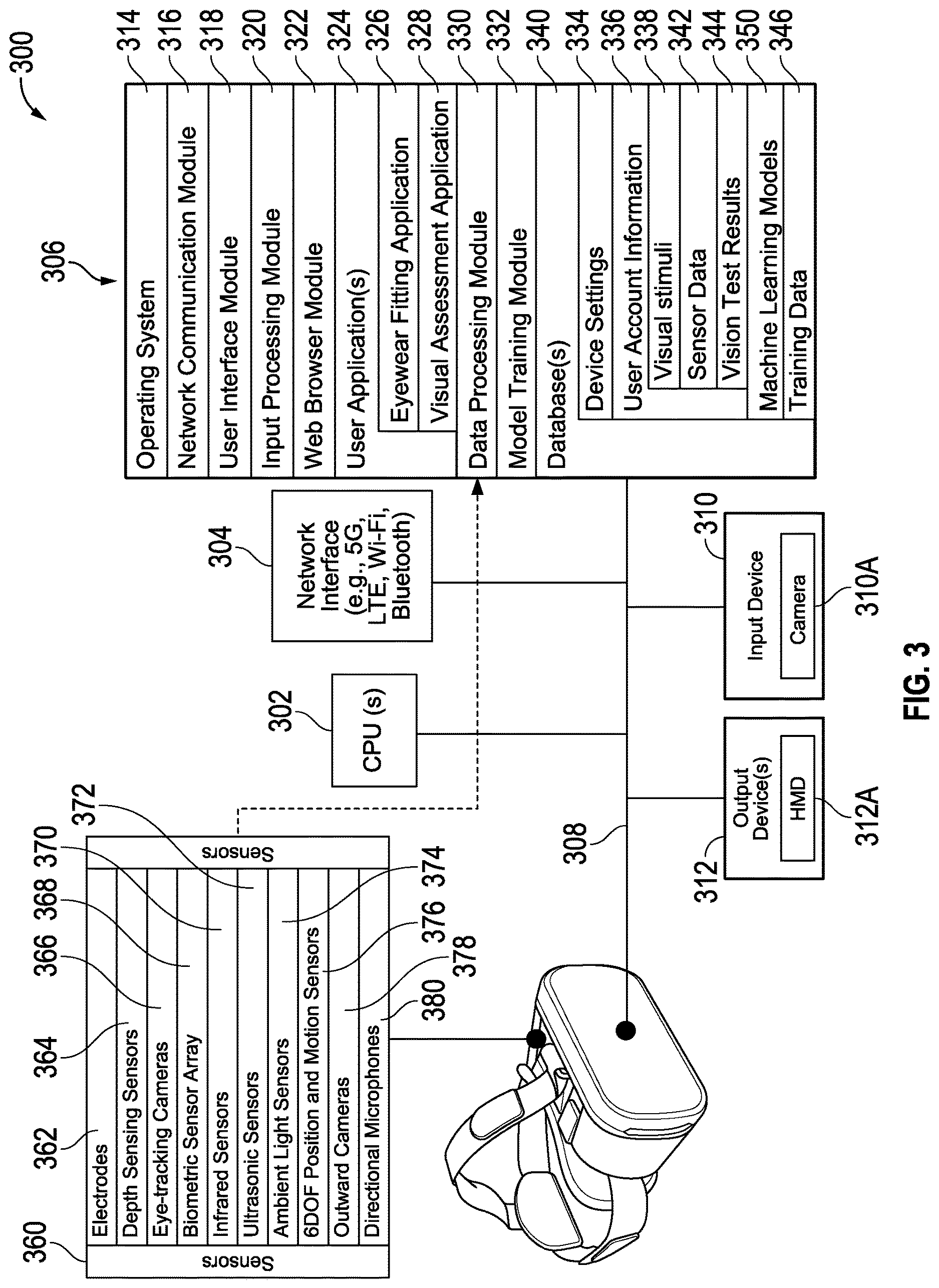 Patent US12621427 Figure 3 – Methods and systems for visual field testing using dynamic light point grids in virtual reality