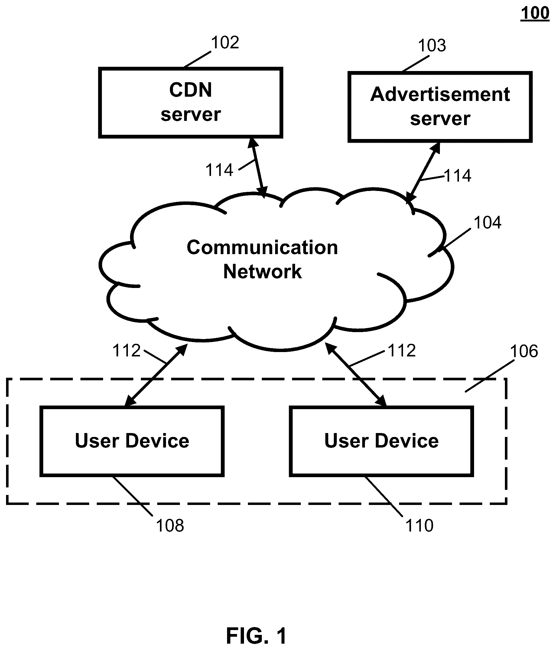 Patent US12621508 — Methods, systems, and media for streaming media content items containing advertising content — Figure 1
