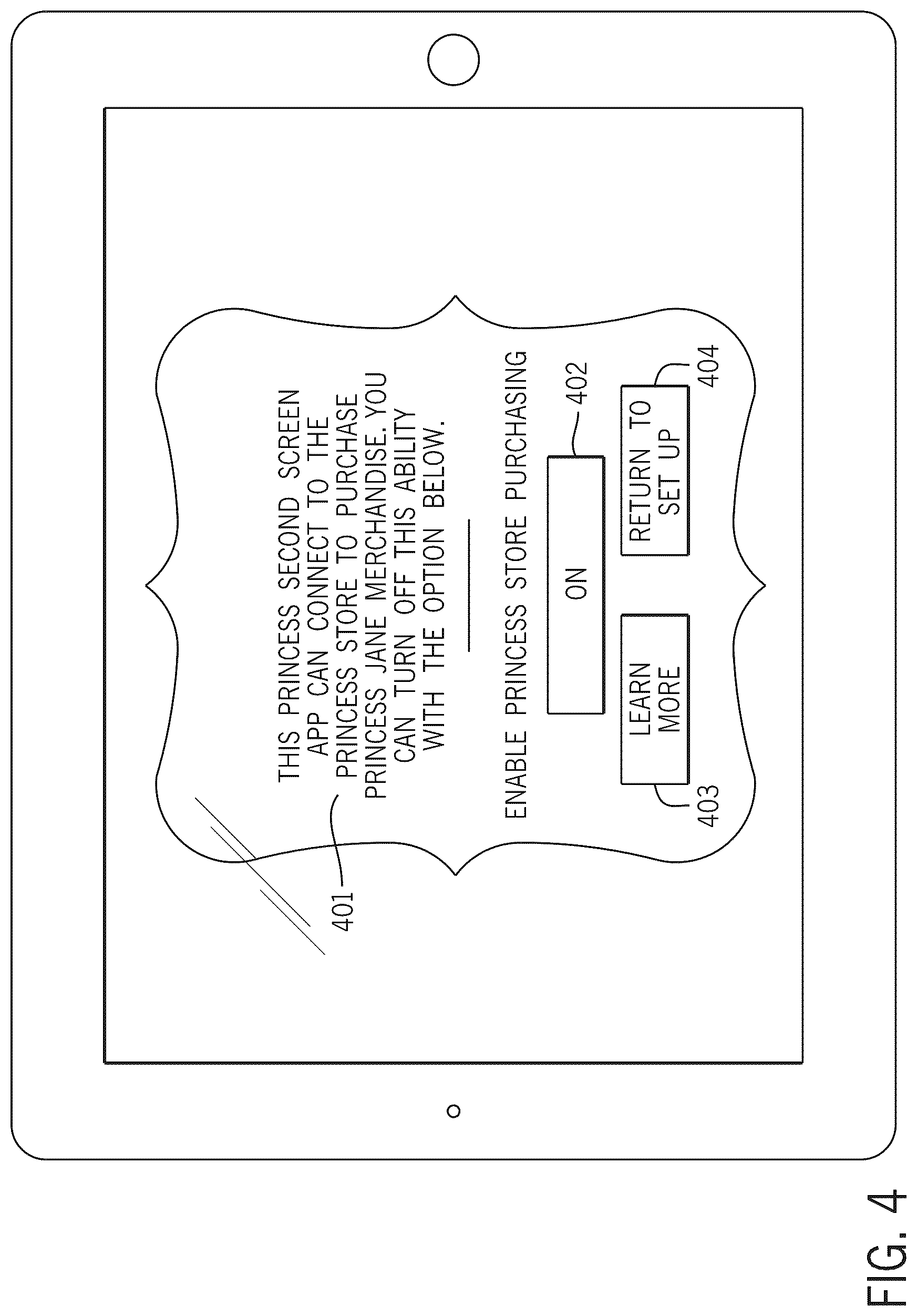 Patent US12621533 Figure 4 – Purchasable item actions associated with digital media methods and systems
