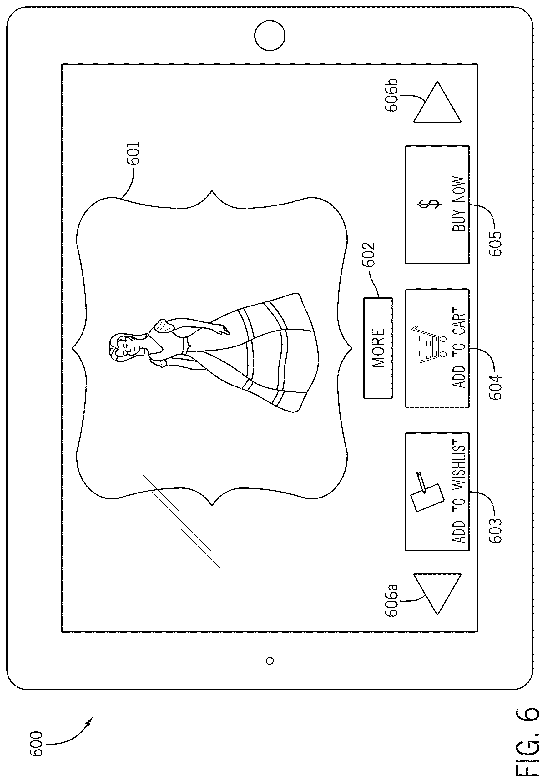 Patent US12621533 Figure 6 – Purchasable item actions associated with digital media methods and systems