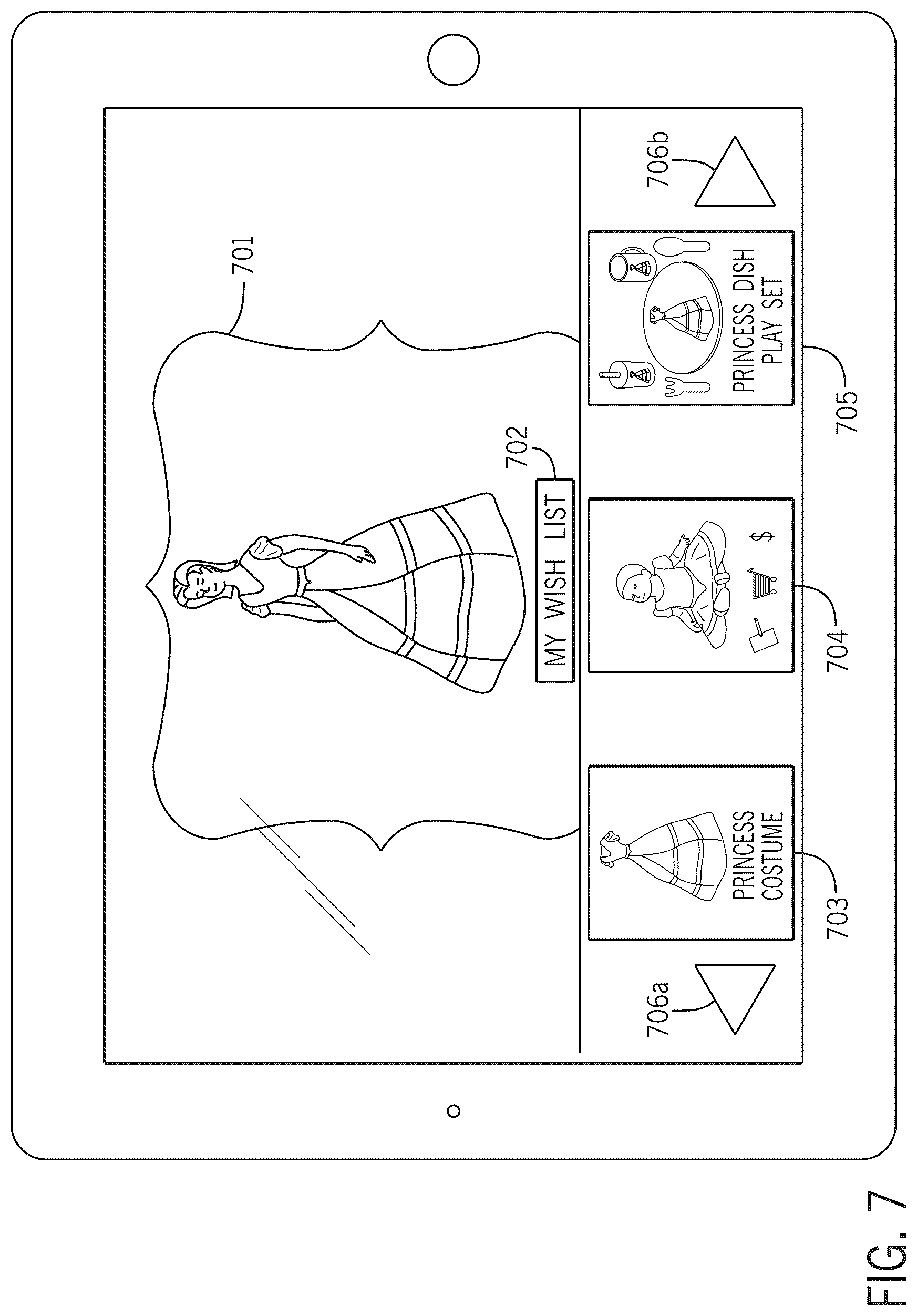 Patent US12621533 Figure 7 – Purchasable item actions associated with digital media methods and systems