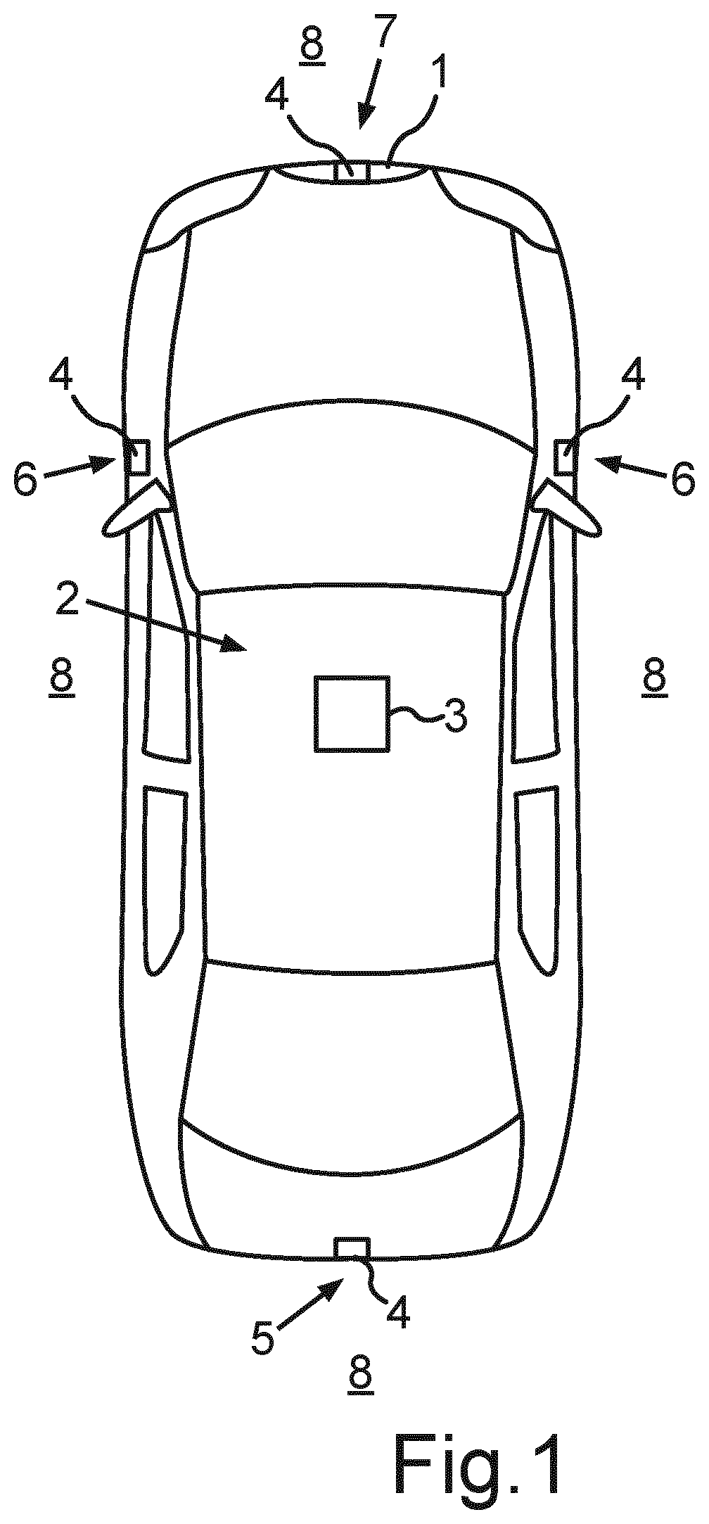 Patent US12621549 Figure 1 – Camera for a motor vehicle with specific sealing between a housing front part and a circuit board, as well as motor vehicle