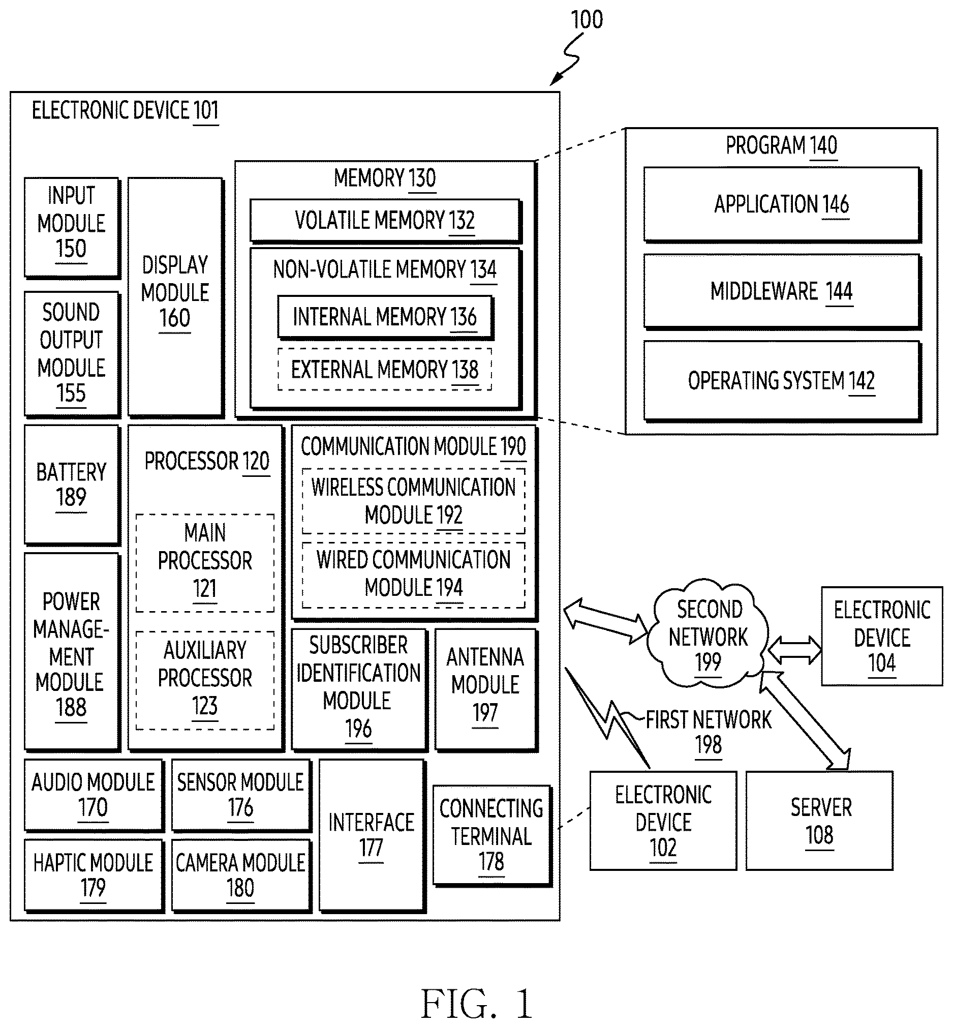 Patent US12621557 Figure 1 – Electronic device and method for displaying image based on interaction
