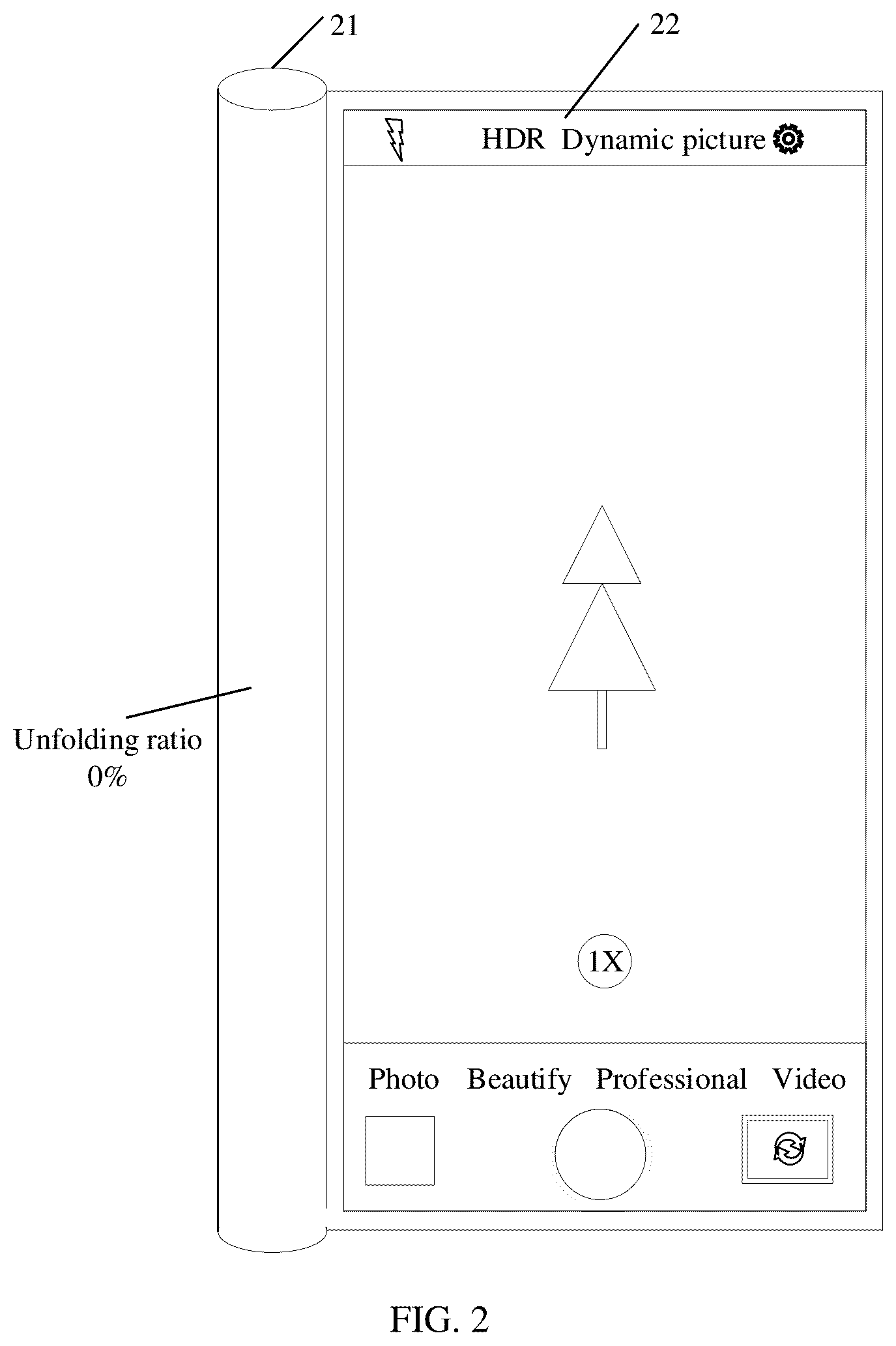 Patent US12621558 Figure 2 – Photographing method applied to a photographing apparatus having a scroll screen, electronic device, and non-transitory readable storage medium