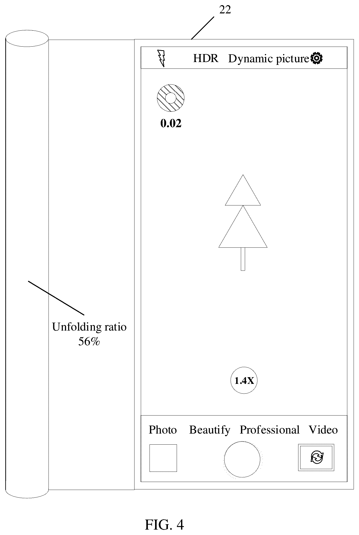 Patent US12621558 Figure 4 – Photographing method applied to a photographing apparatus having a scroll screen, electronic device, and non-transitory readable storage medium