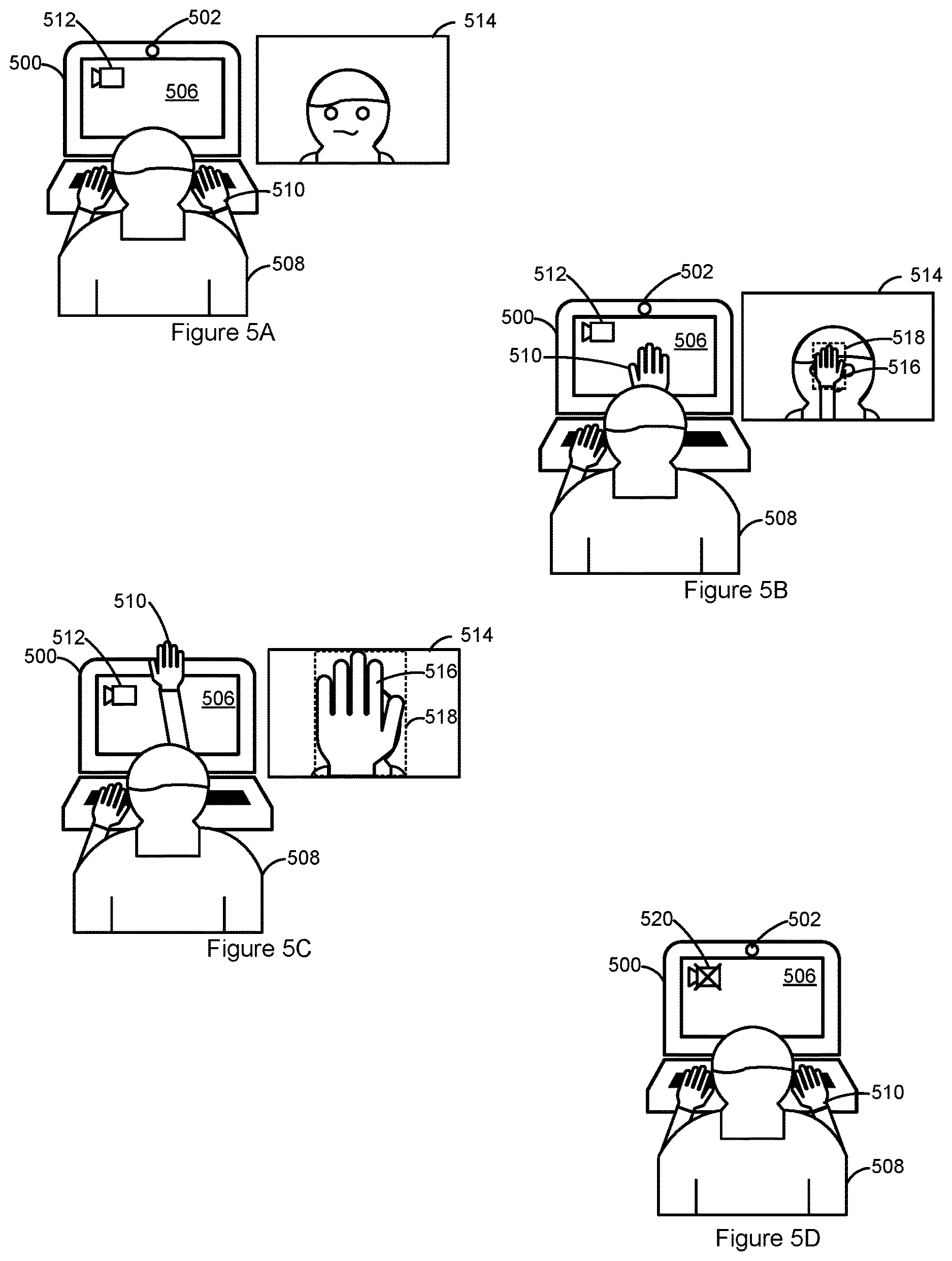 Patent US12621562 Figure 5 – Camera power state controls