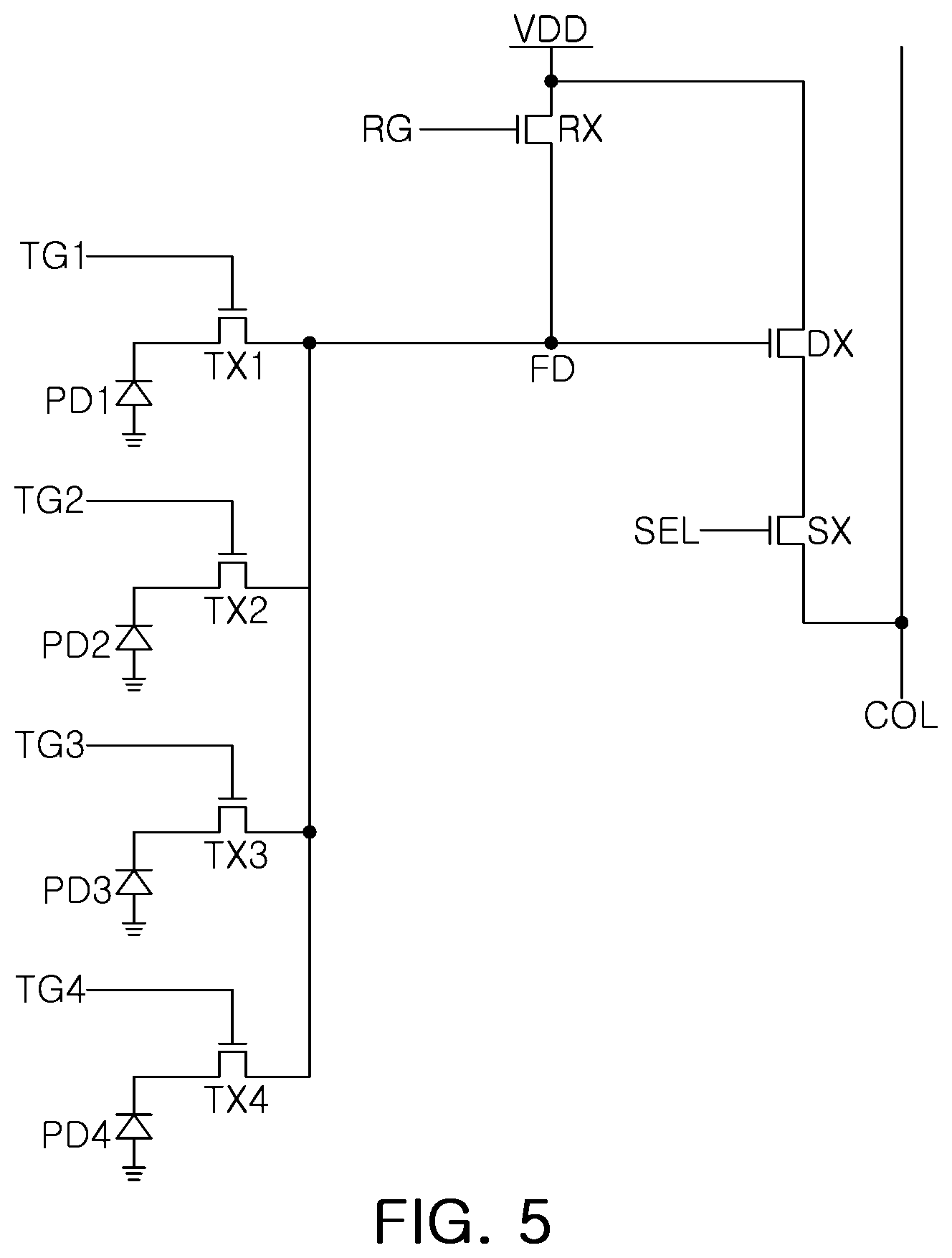 Patent US12621580 Figure 5 – Image sensor and electronic device including the same