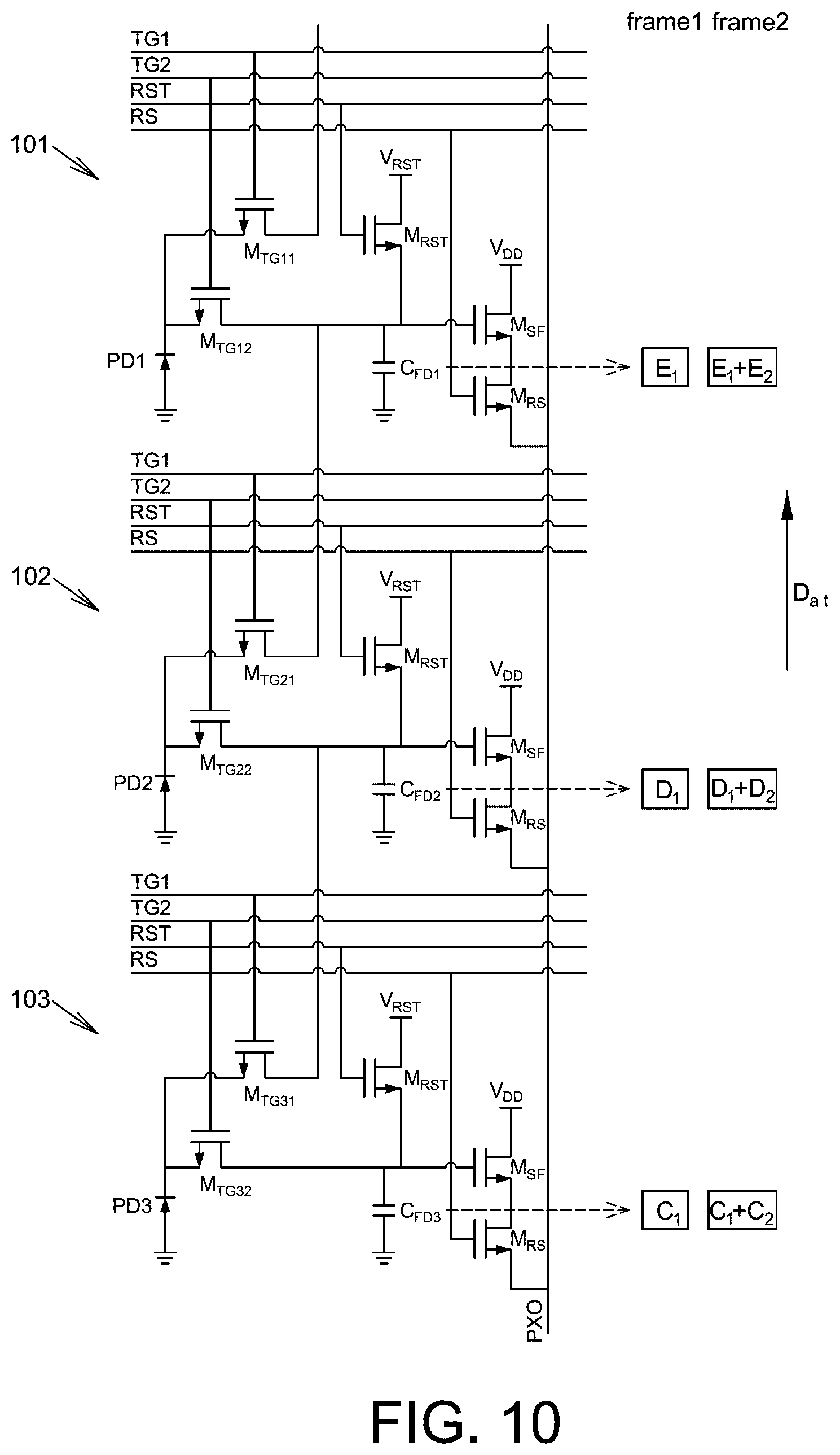 Patent US12621585 Figure 17 – Time delay integration sensor with in-pixel time delay integration