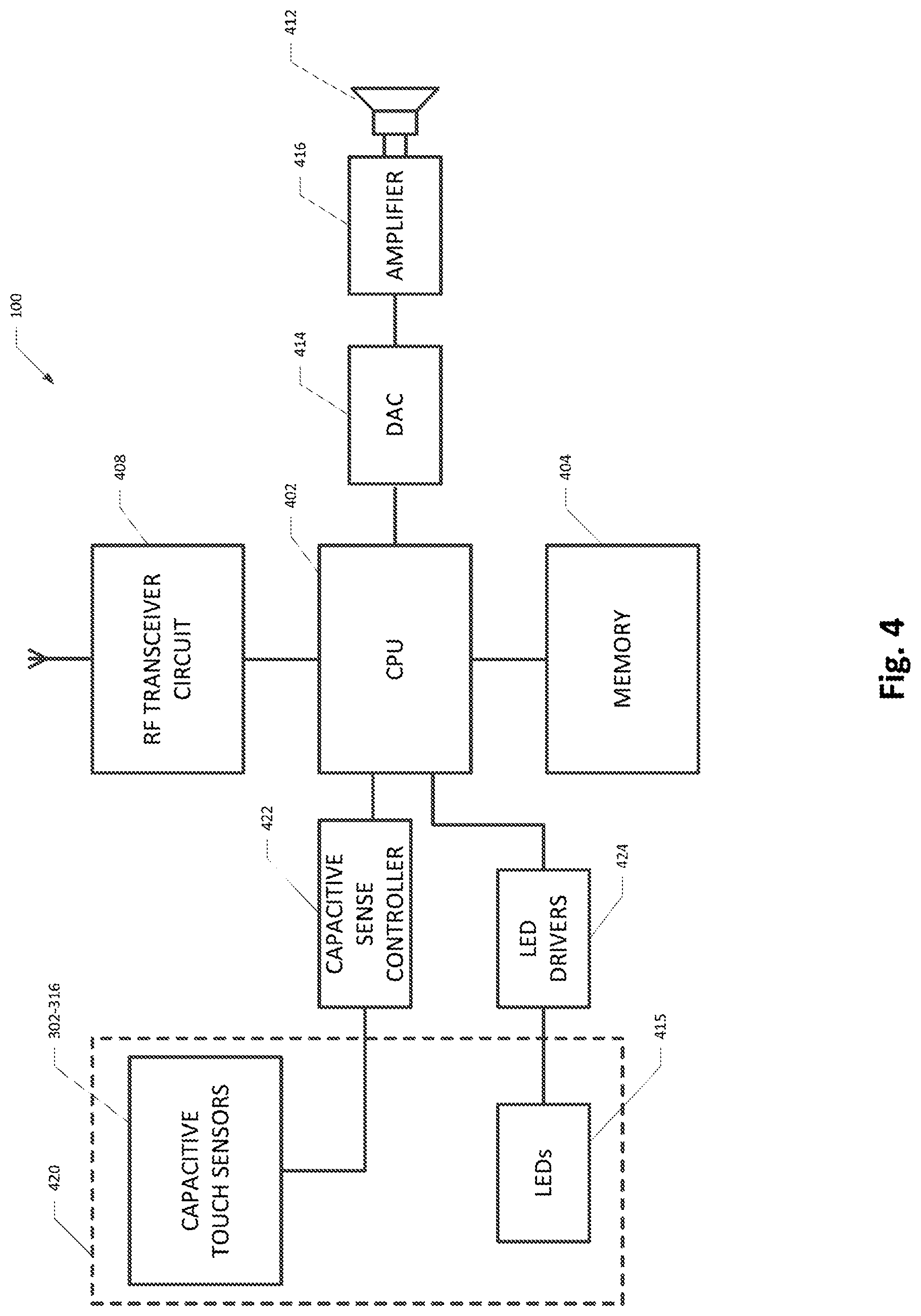 Patent US12621593 Figure 3 – Wooden or other dielectric capacitive touch interface and loudspeaker having same