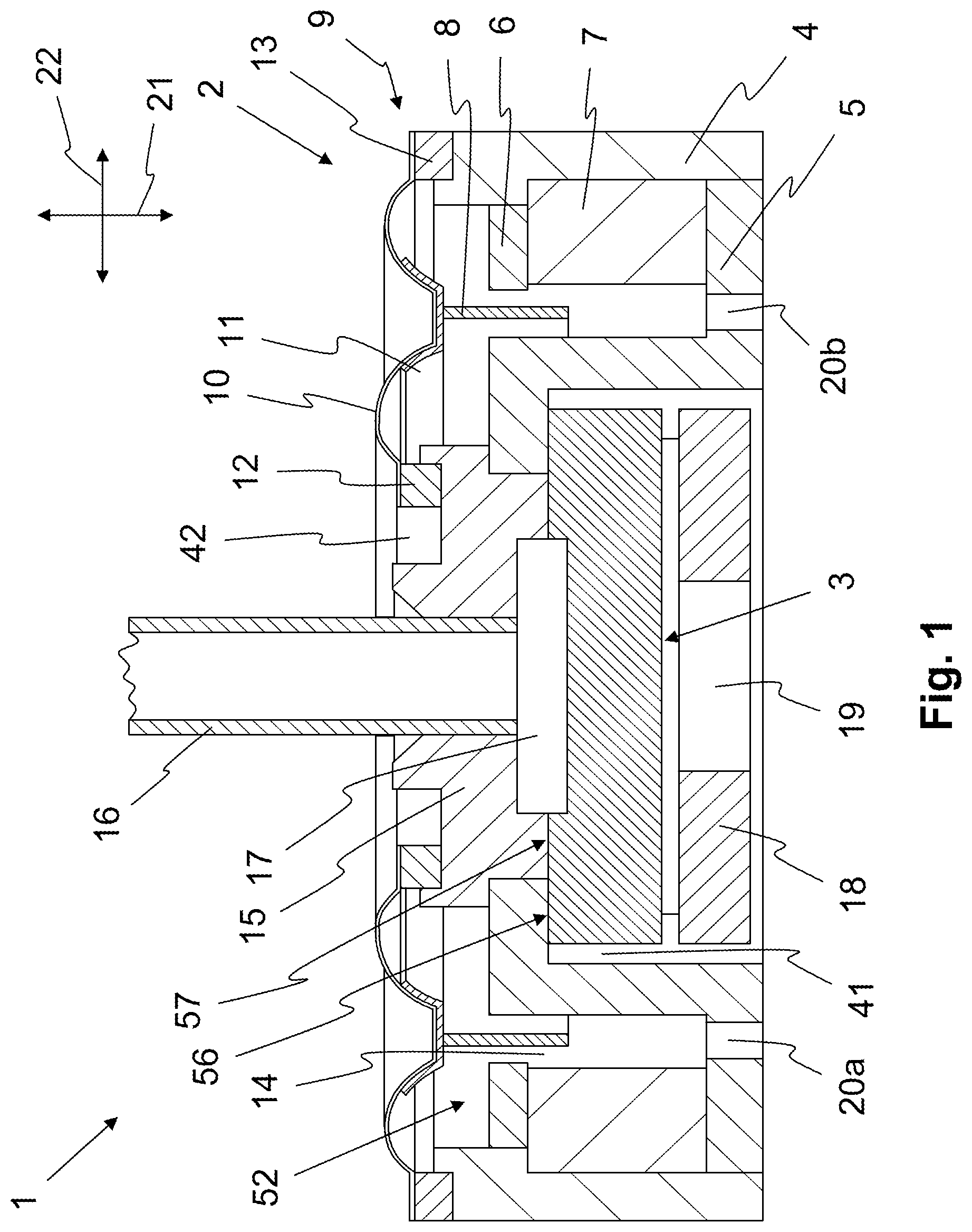 Patent US12621595 Figure 1 – Acoustic transducer unit
