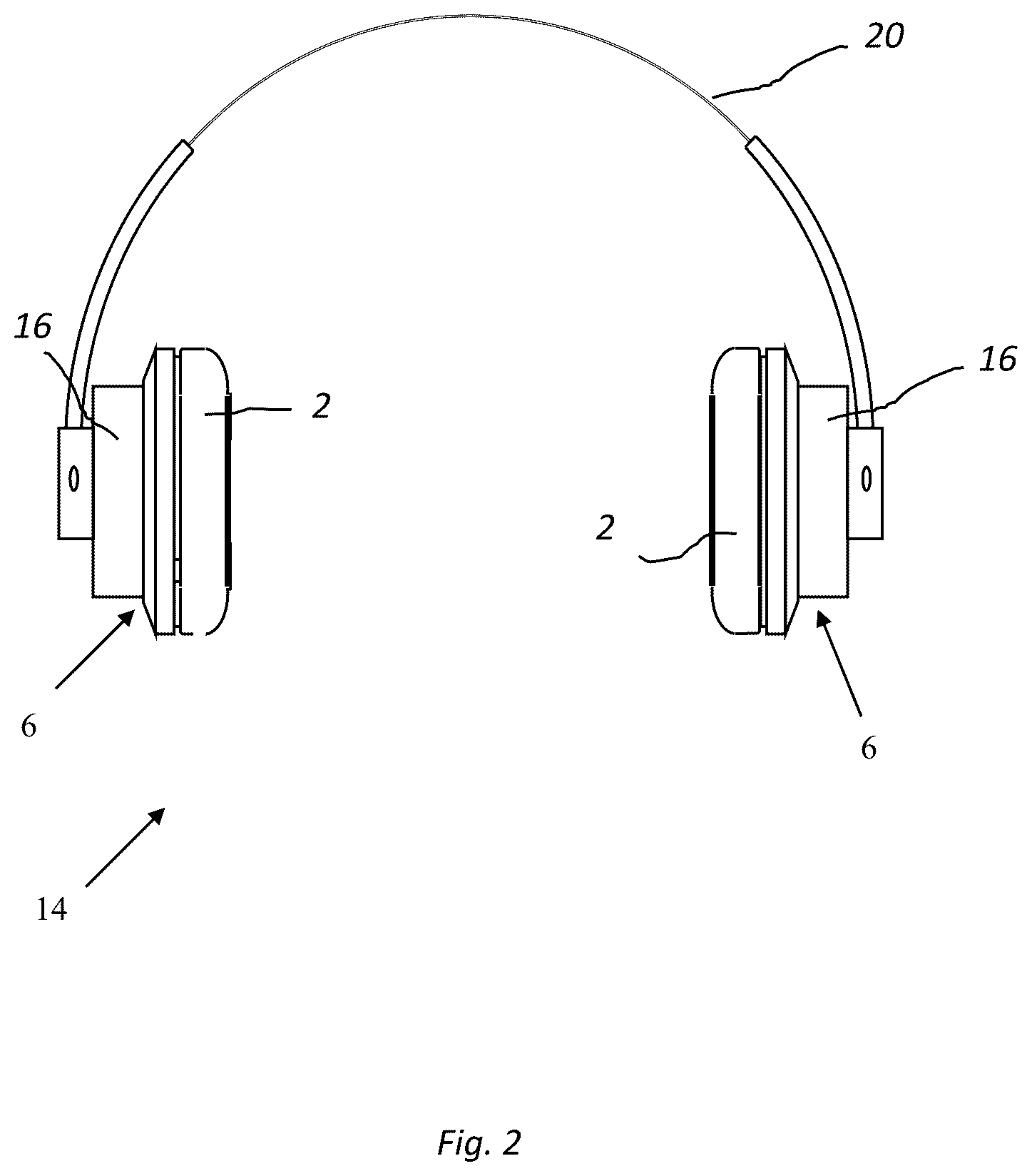 Patent US12621599 Figure 2 – On-the-ear ear cushion with multiple foams having different properties