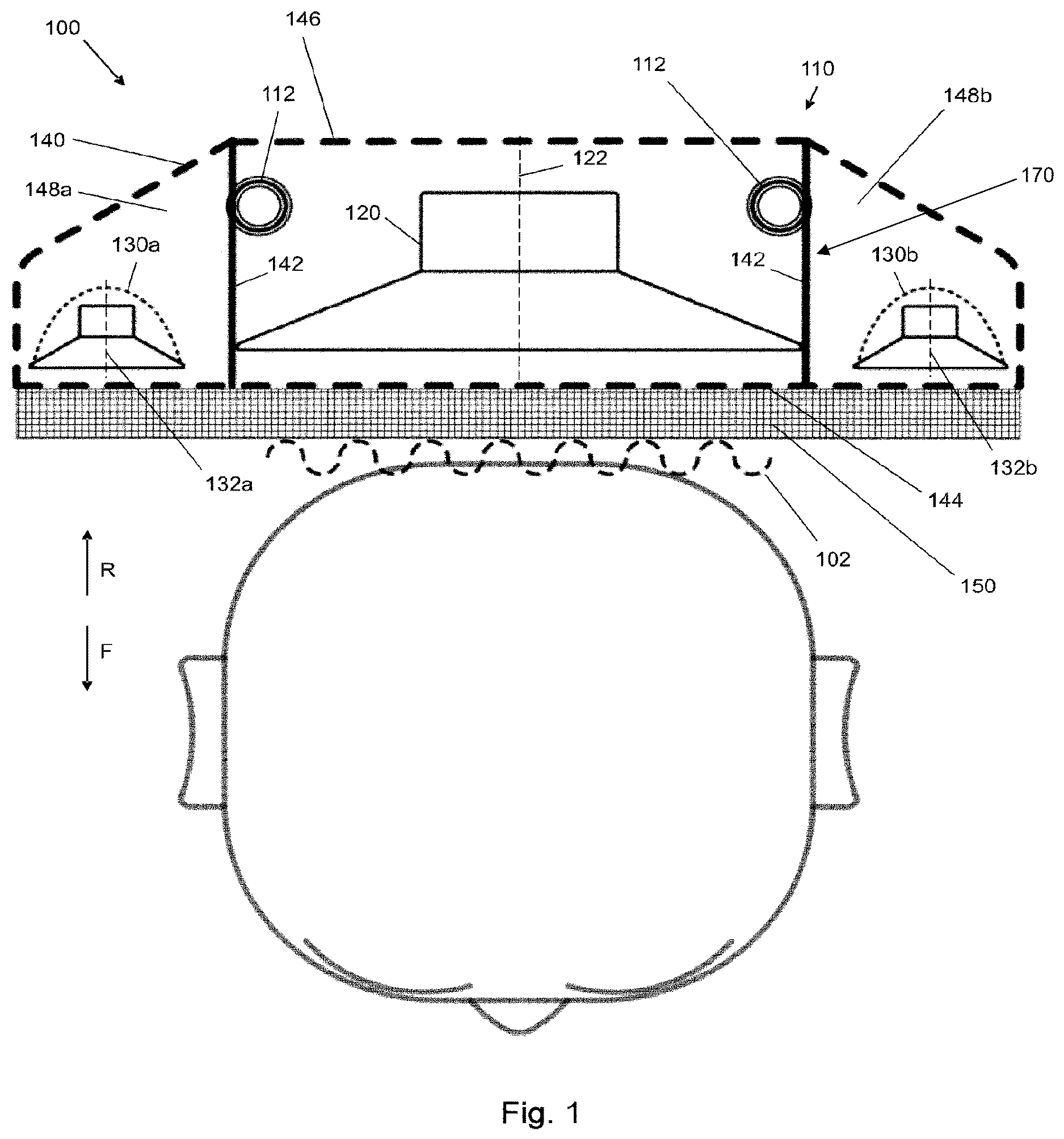 Patent US12621602 — Loudspeaker assembly for headrest — Figure 1