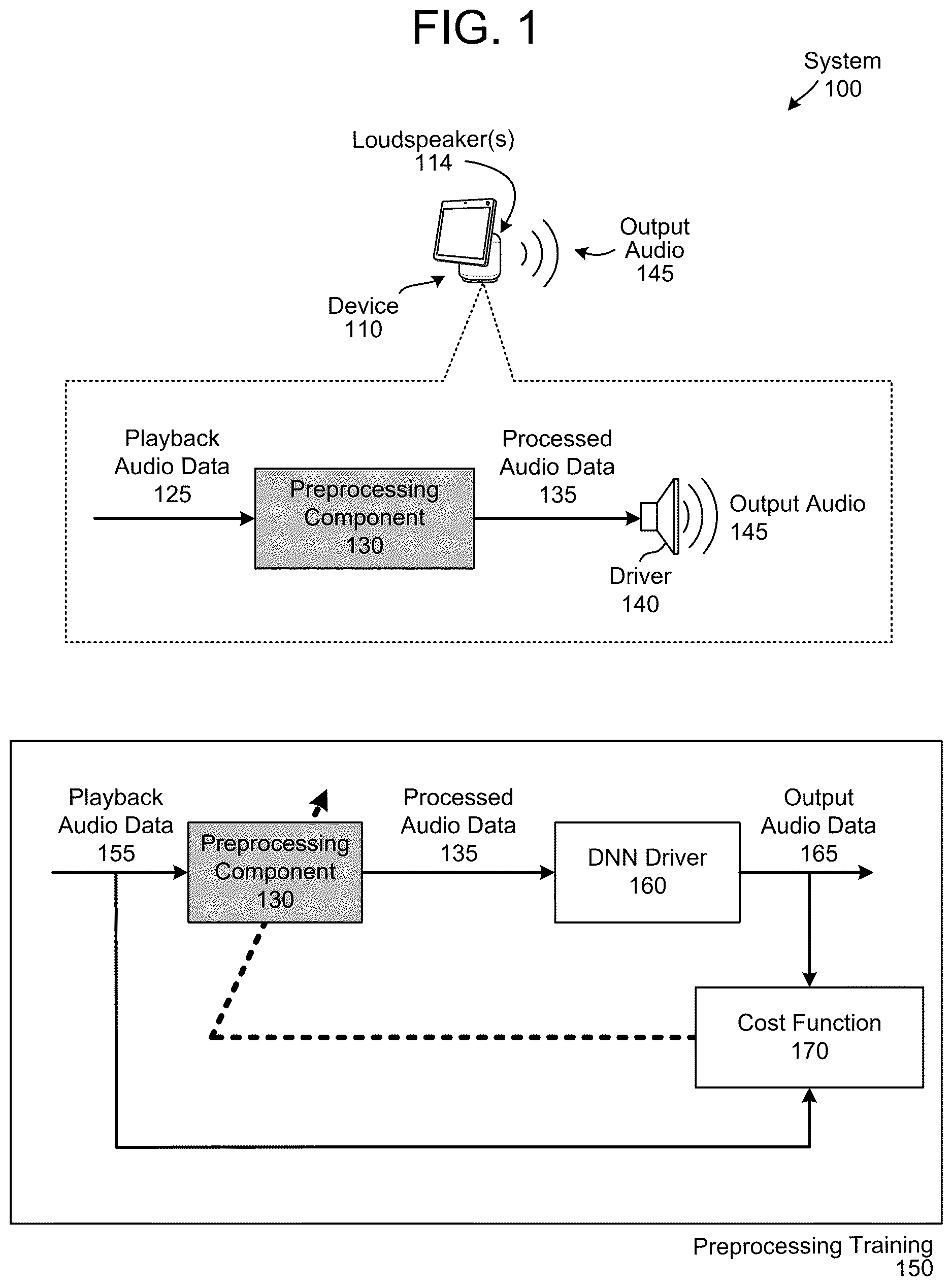 Patent US12621604 Figure 1 – Reduction of loudspeaker distortion