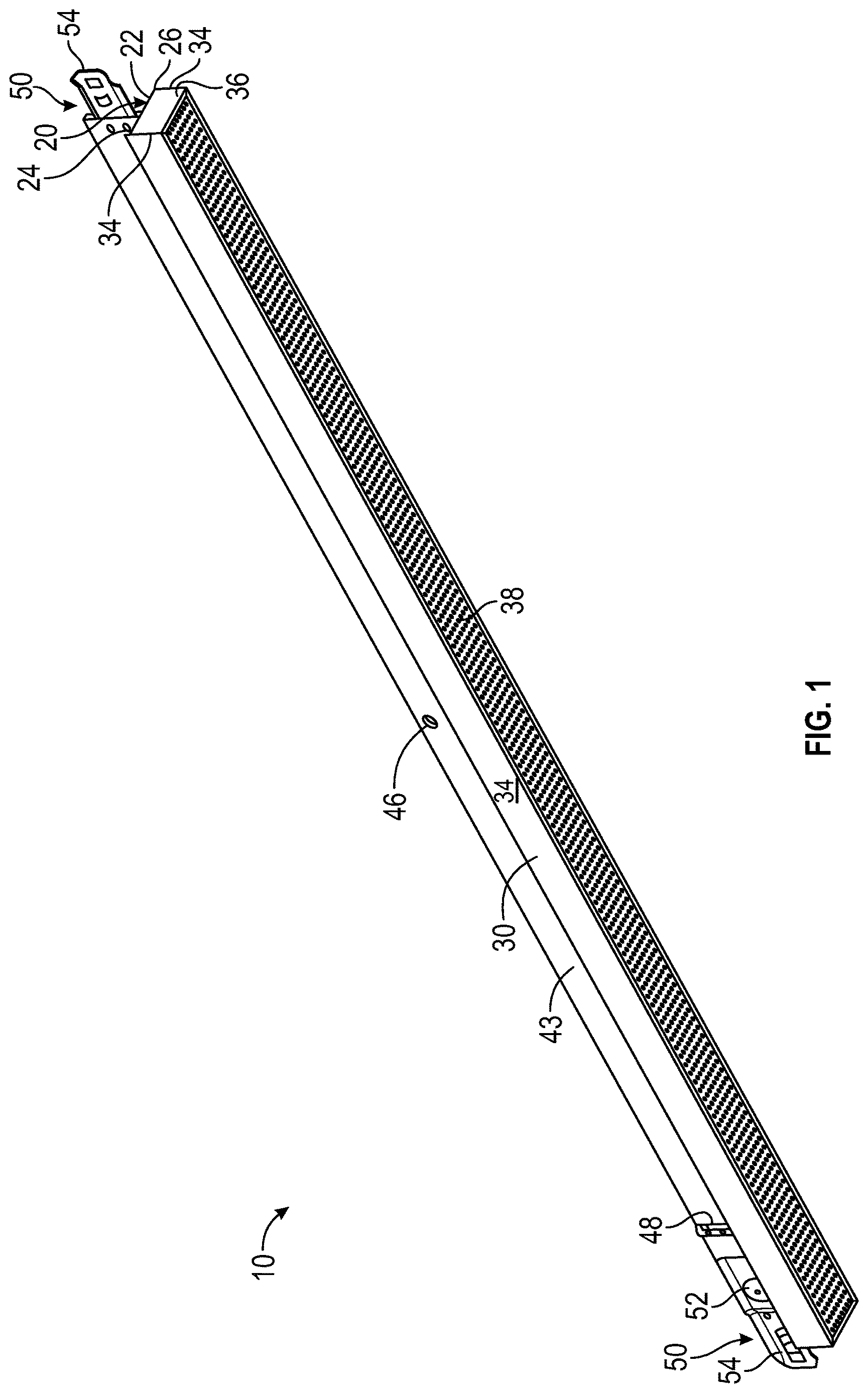 Patent US12621608 Figure 1 – Rigid linear diaphragm loudspeaker and mounting system