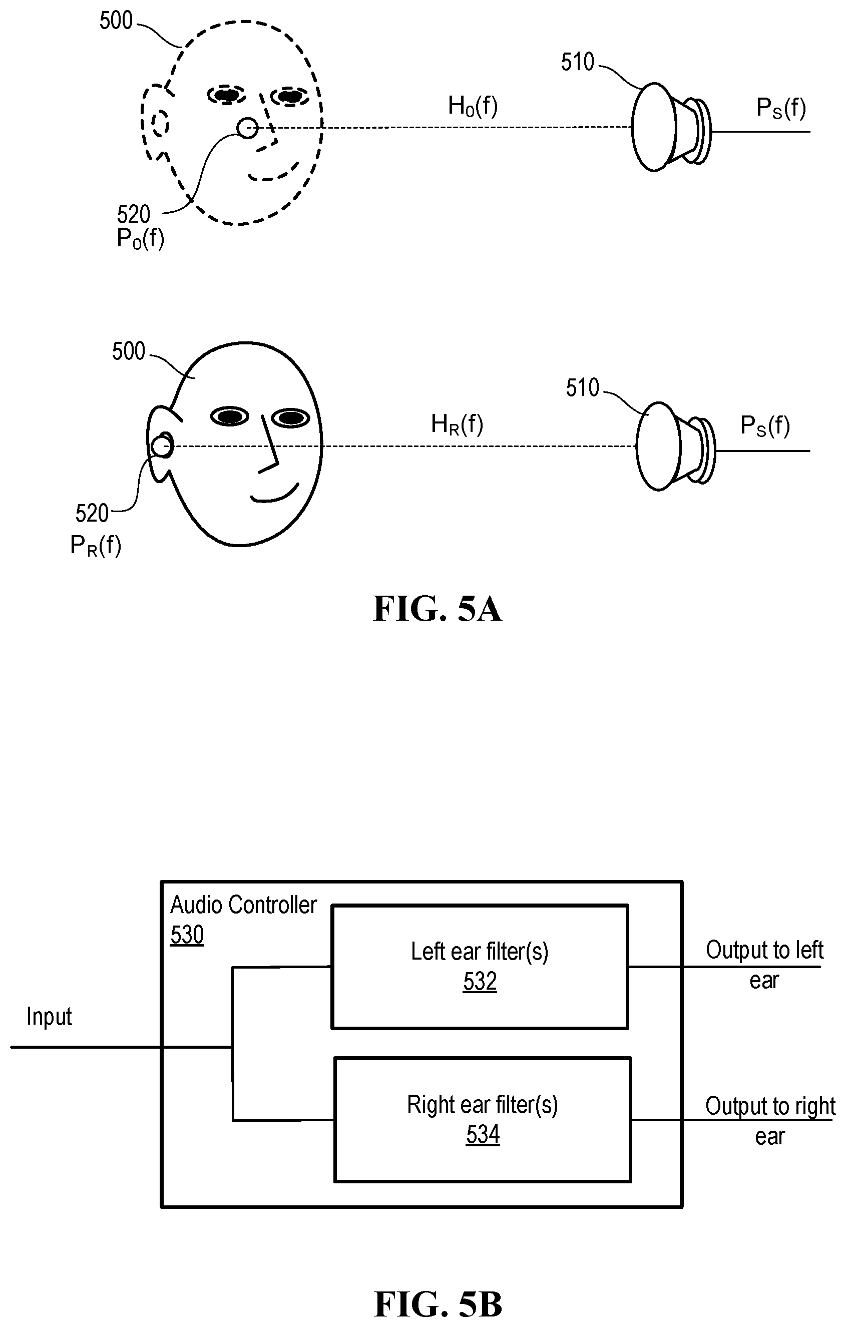 Patent US12621629 Figure 5 – HRTF determination using a headset and in-ear devices