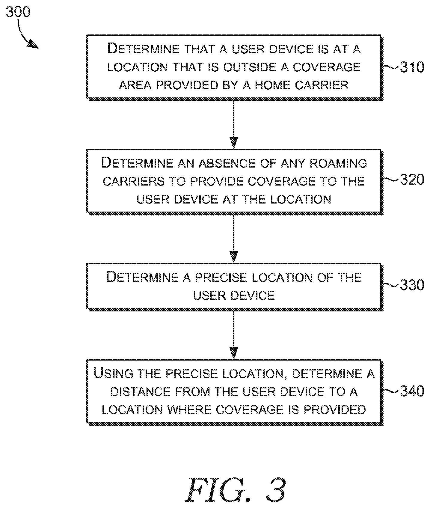 Patent US12621632 Figure 3 – No service emergency locate for network coverage