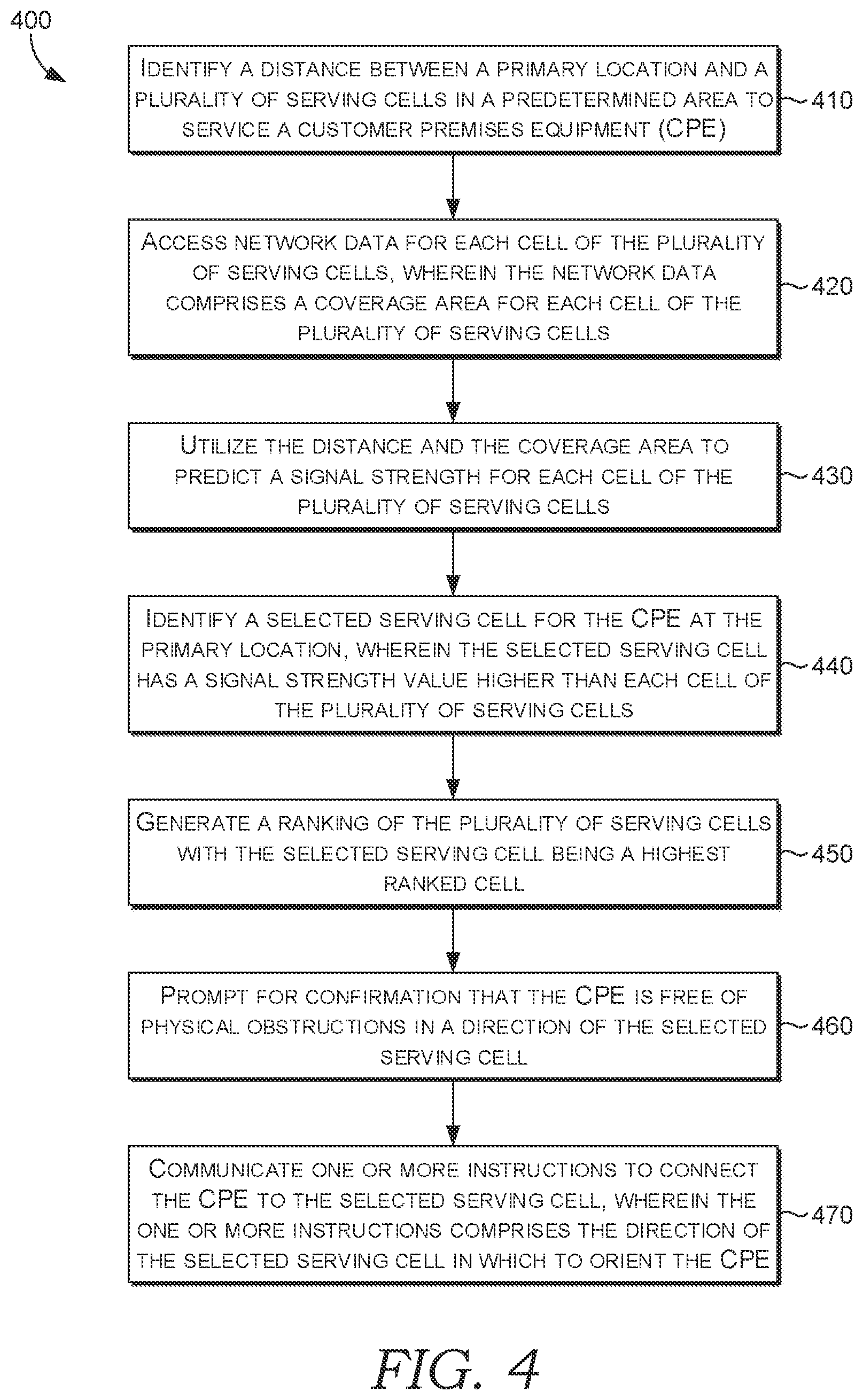 Patent US12621762 Figure 4 – Serving cell planning tool