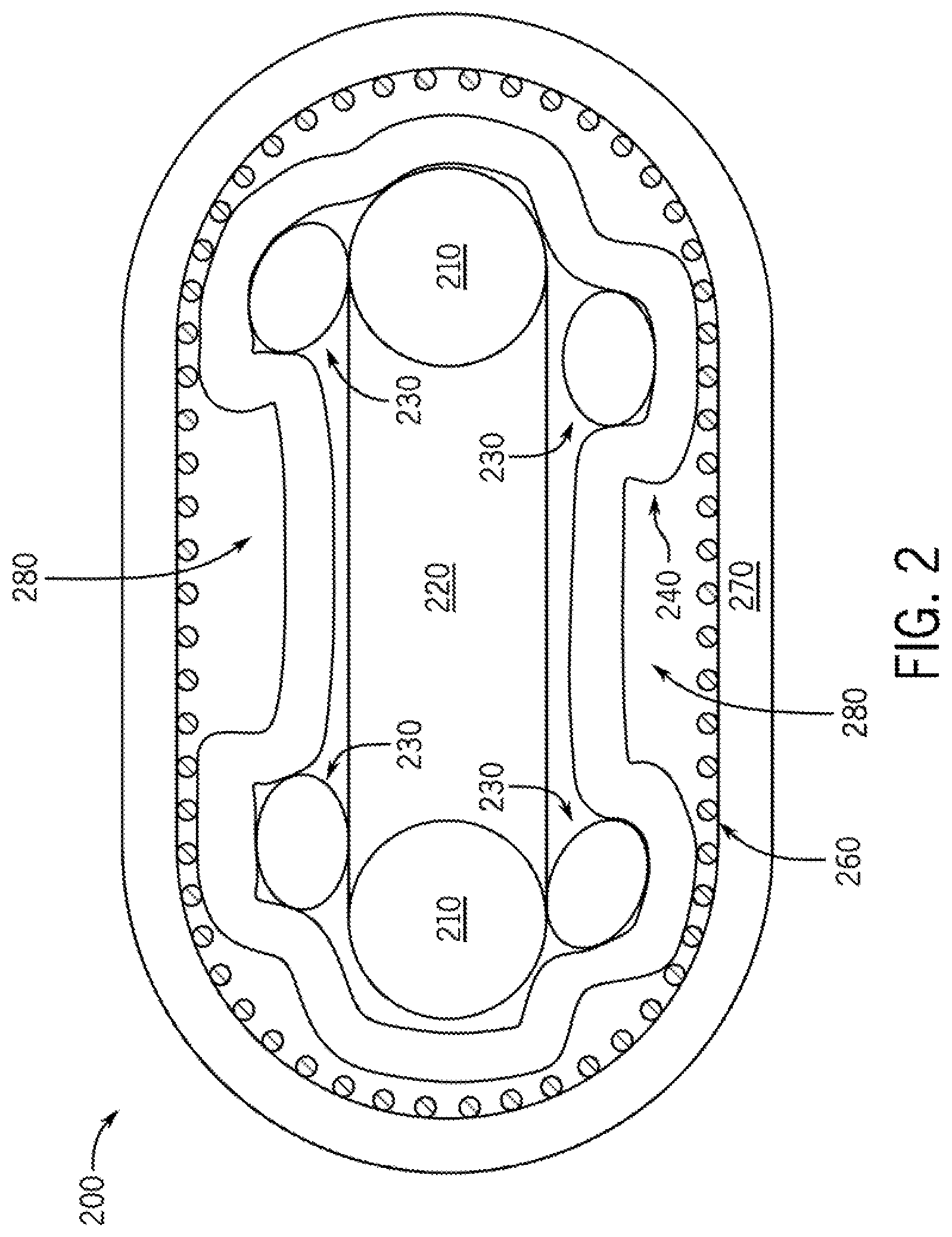 Patent US12621908 Figure 2 – Self-regulating heater cable with buffer layer