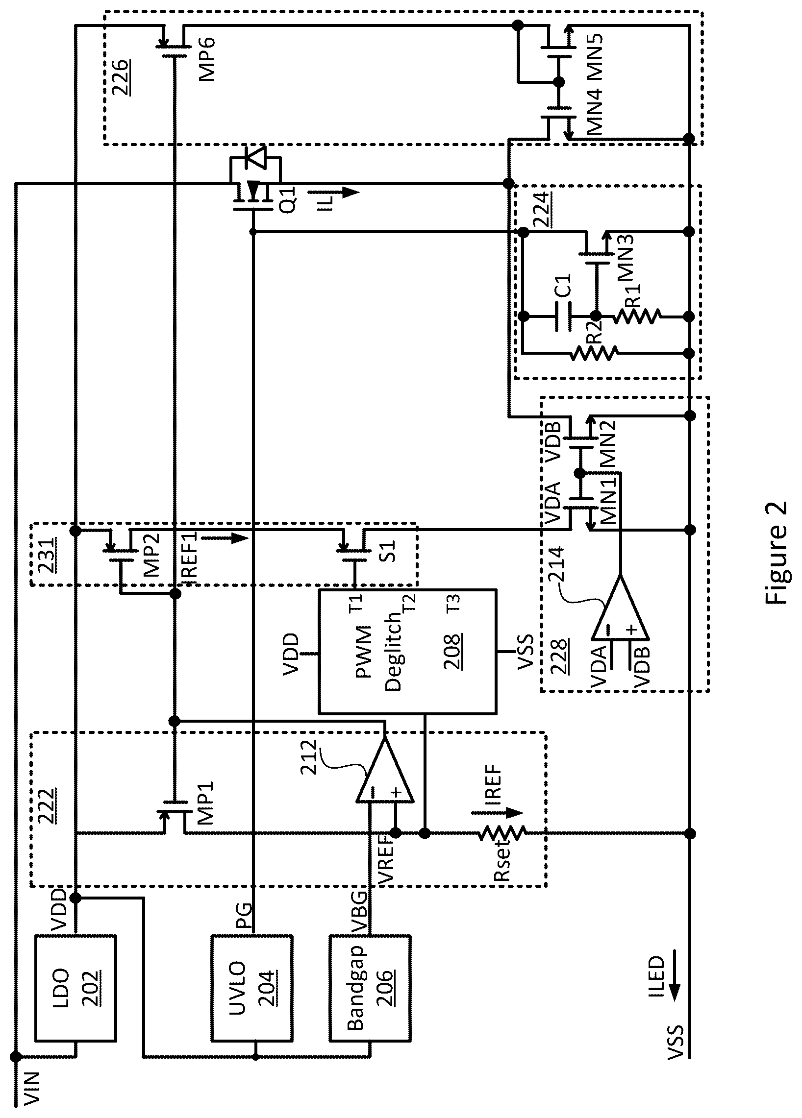 Patent US12621913 Figure 2 – LED current overshoot reduction apparatus and method