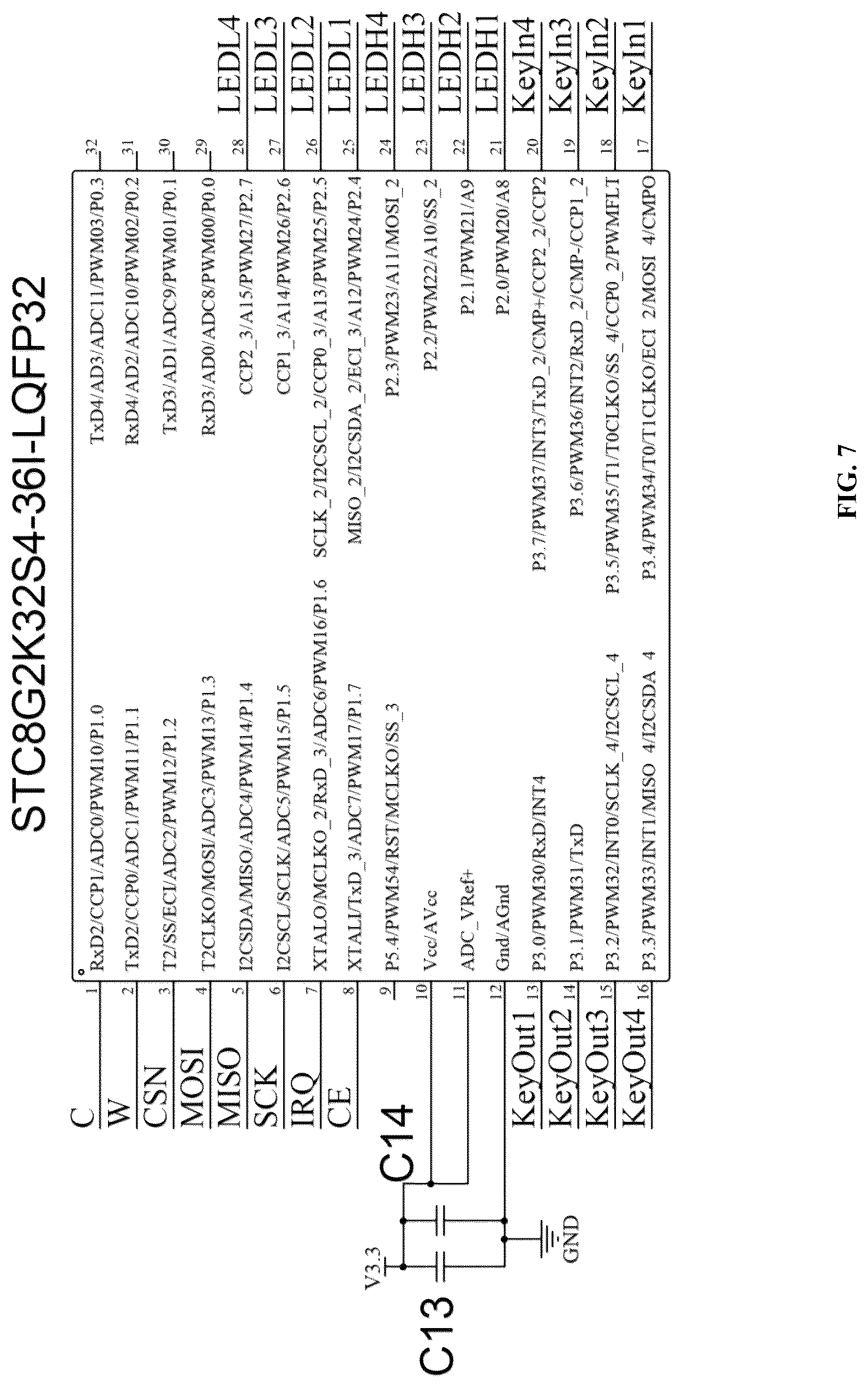 Patent US12621917 Figure 7 – 2.4 G wireless interconnected light control system