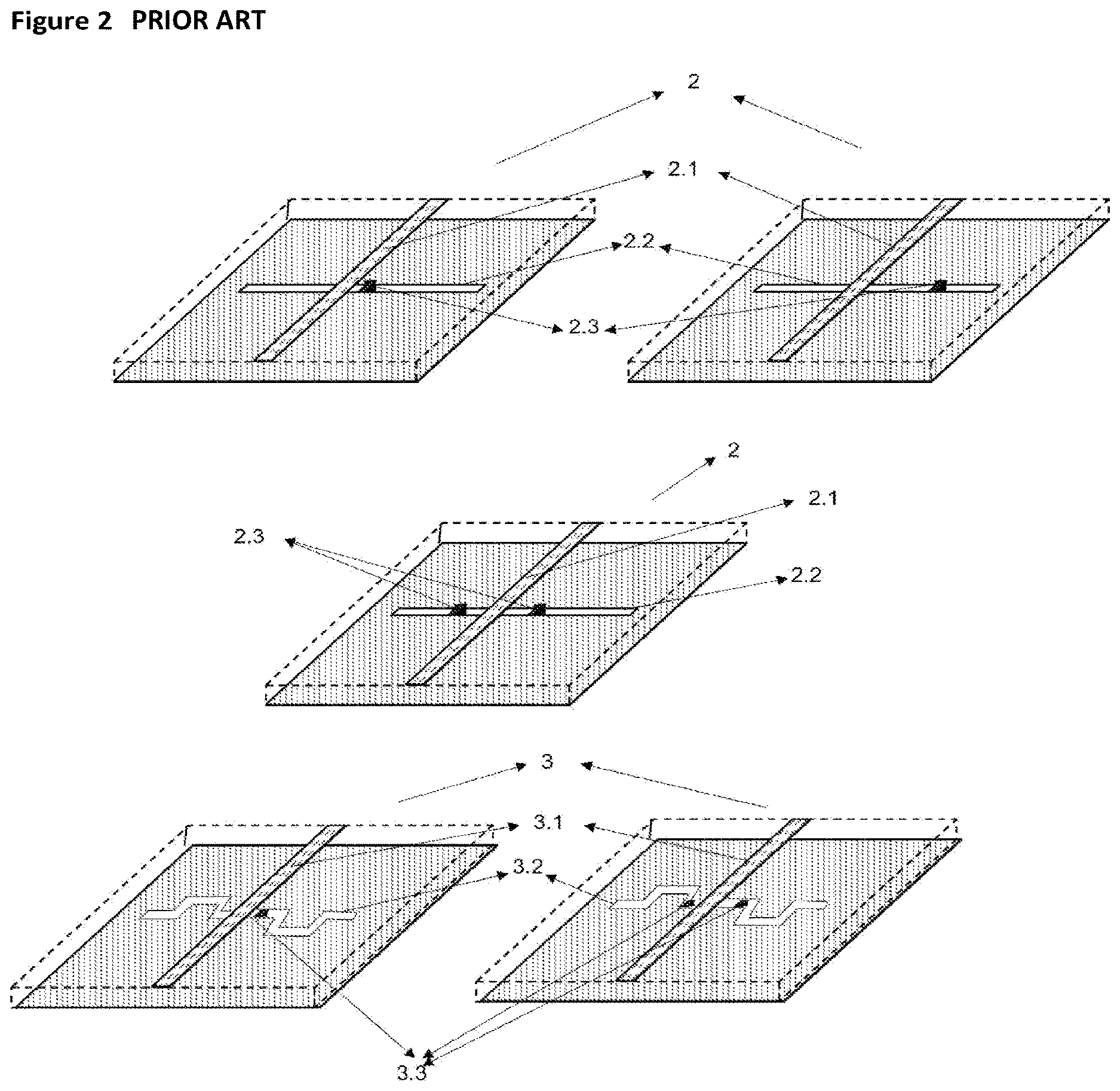 Patent US12621926 Figure 2 – Printed circuit board including interdigital slots and/or splits on reference planes for reducing EMI
