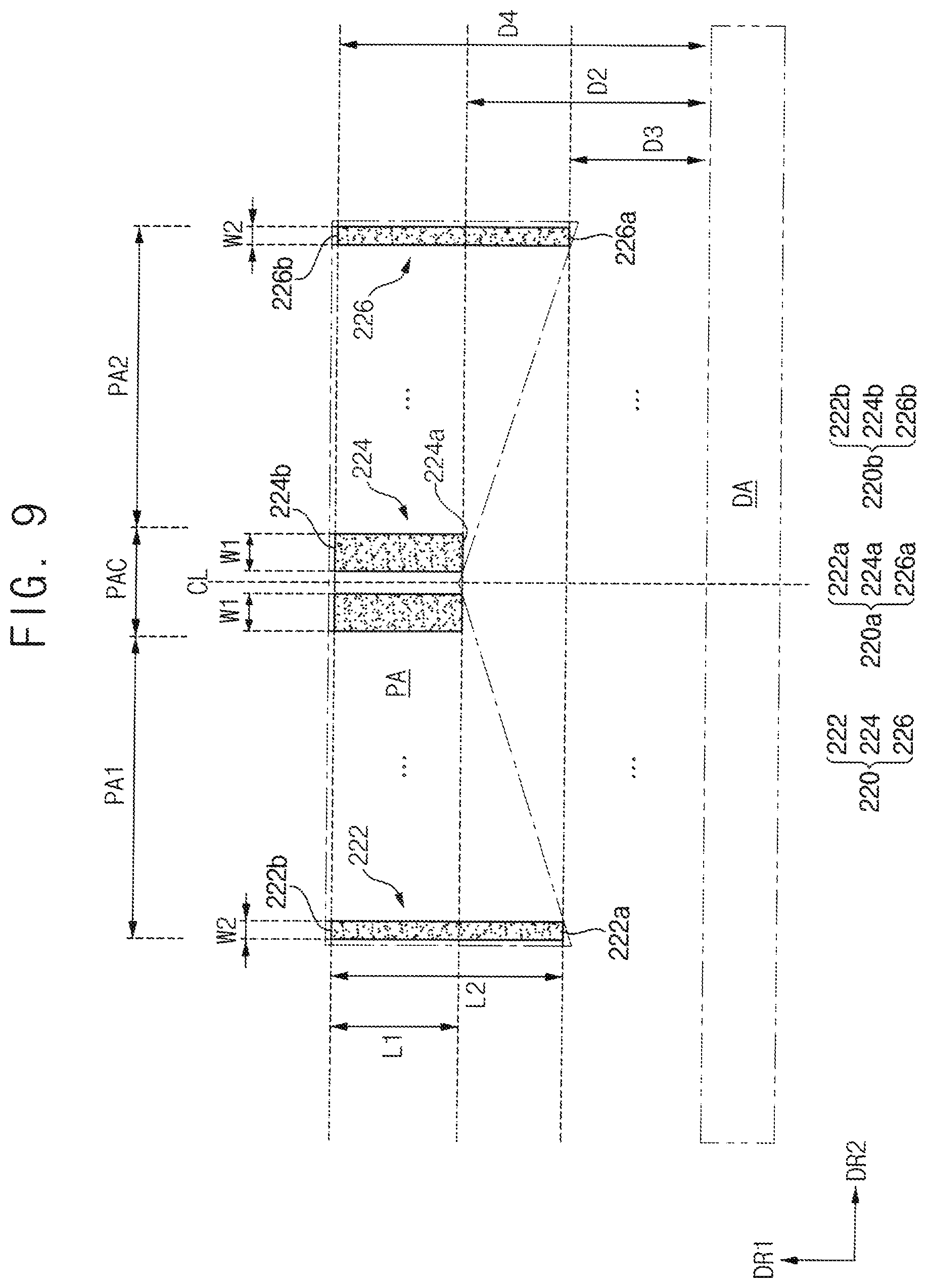 Patent US12621932 Figure 9 – Display panel including signal pads with varying dimensions