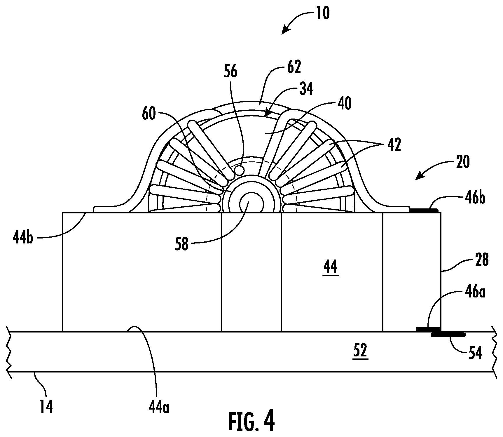 Patent US12621934 Figure 4 – Electronic circuit device having closed-core inductors in side-by-side relation and associated methods