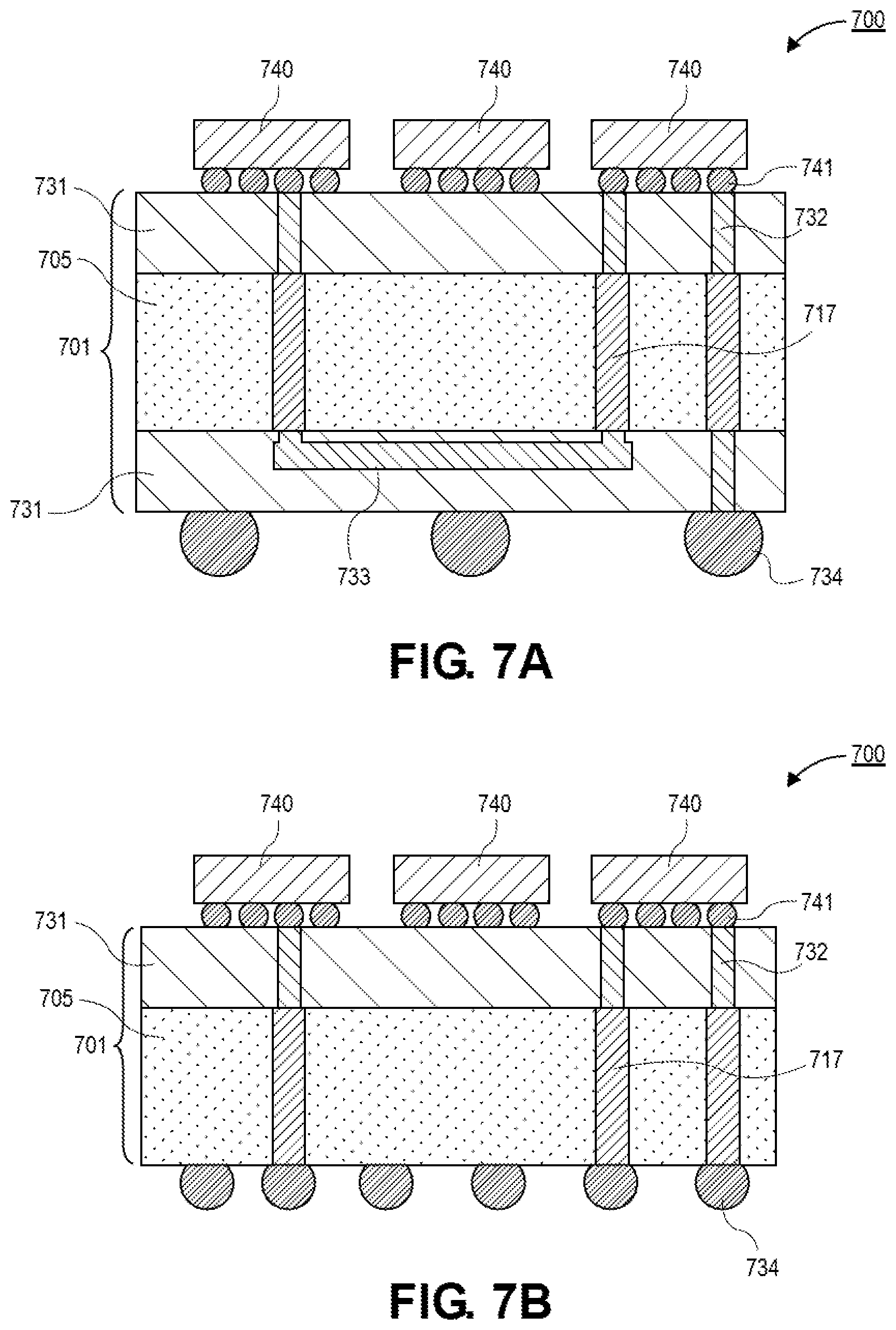 Patent US12621937 Figure 9 – Package substrate including core with trench vias and planes