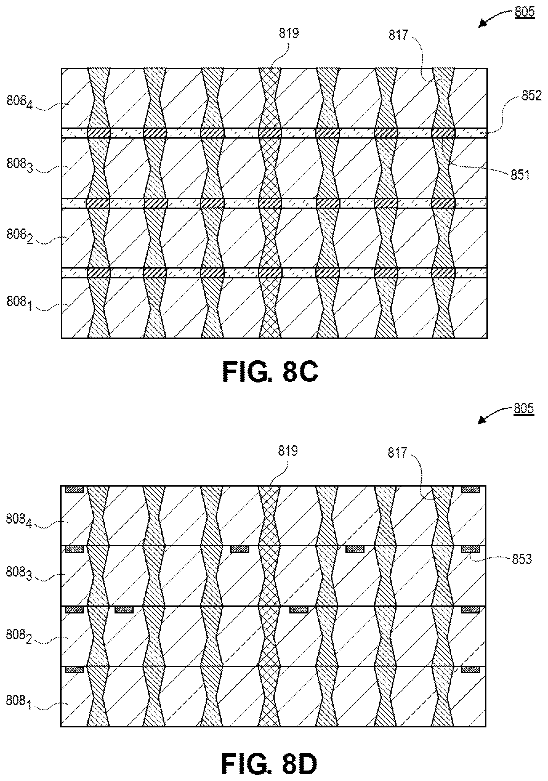 Patent US12621937 Figure 12 – Package substrate including core with trench vias and planes