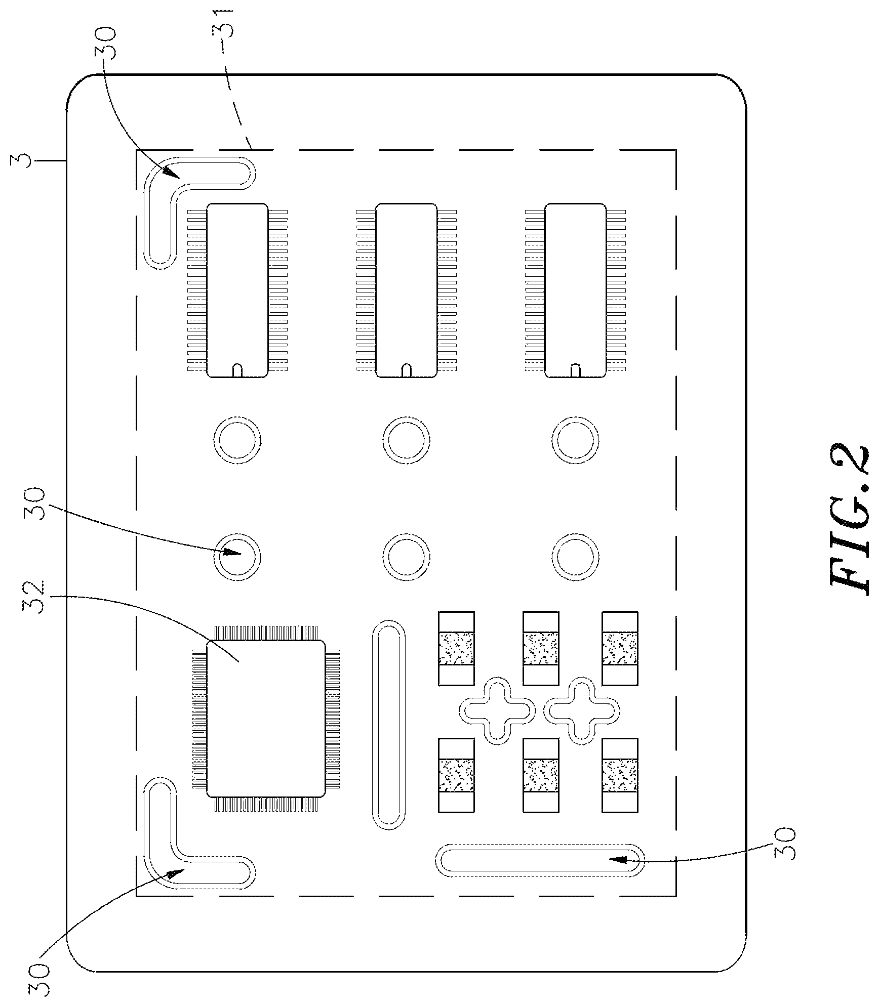 Patent US12621938 Figure 2 – Circuit board structure with shielding and heat dissipation functions, and manufacturing method therefor