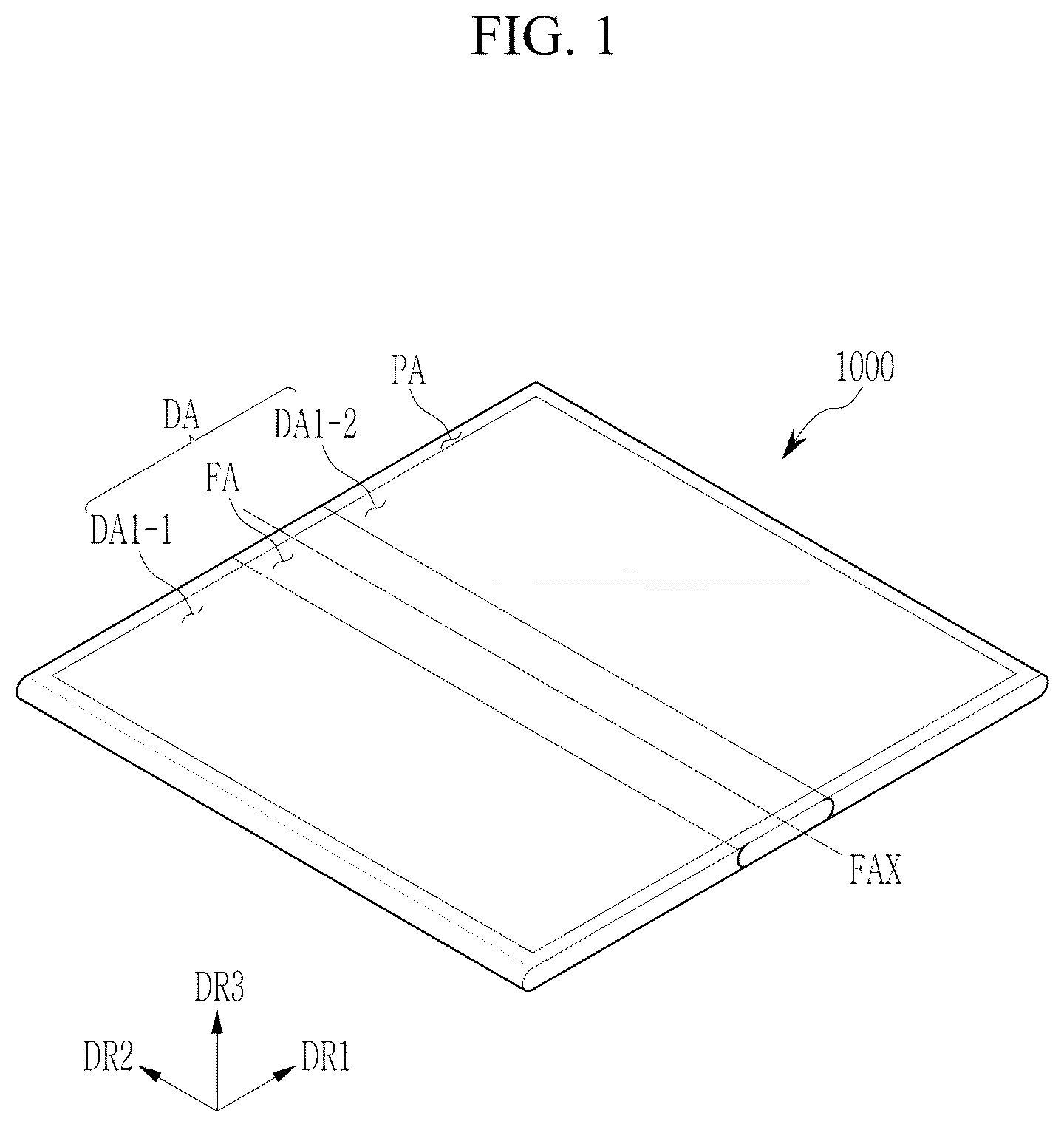 Patent US12621939 Figure 1 – Flexible display device and metal plate therefor