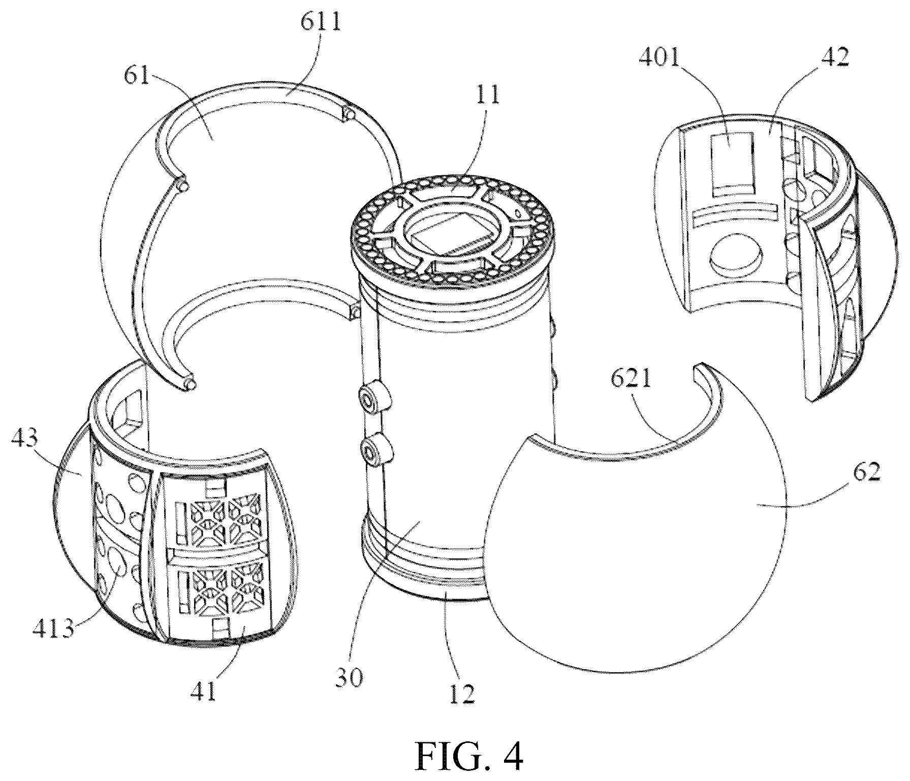 Patent US12621943 Figure 4 – Rotary digital display device