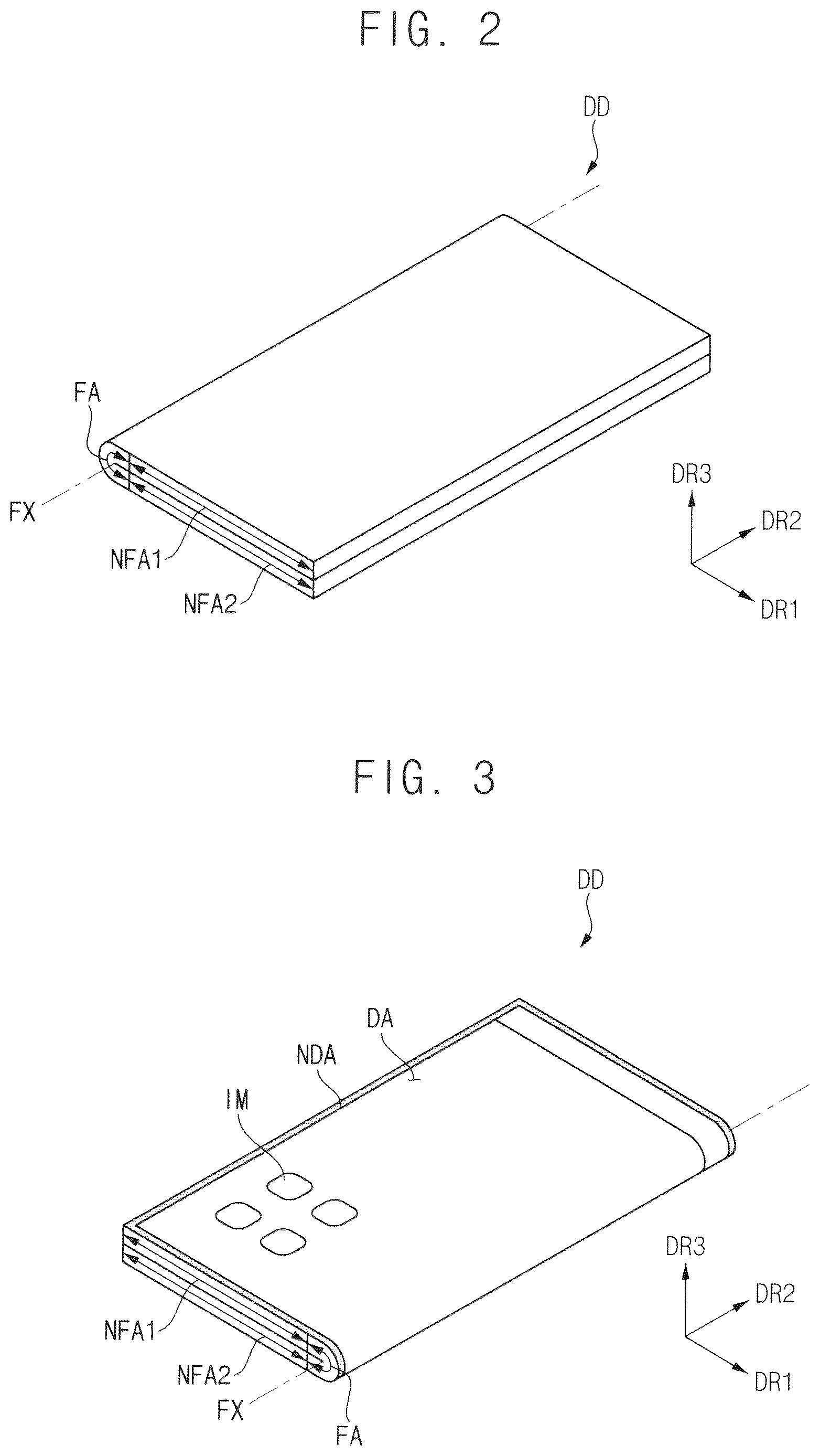 Patent US12621945 Figure 2 – Measurement area for folding area and foldable display device having the same
