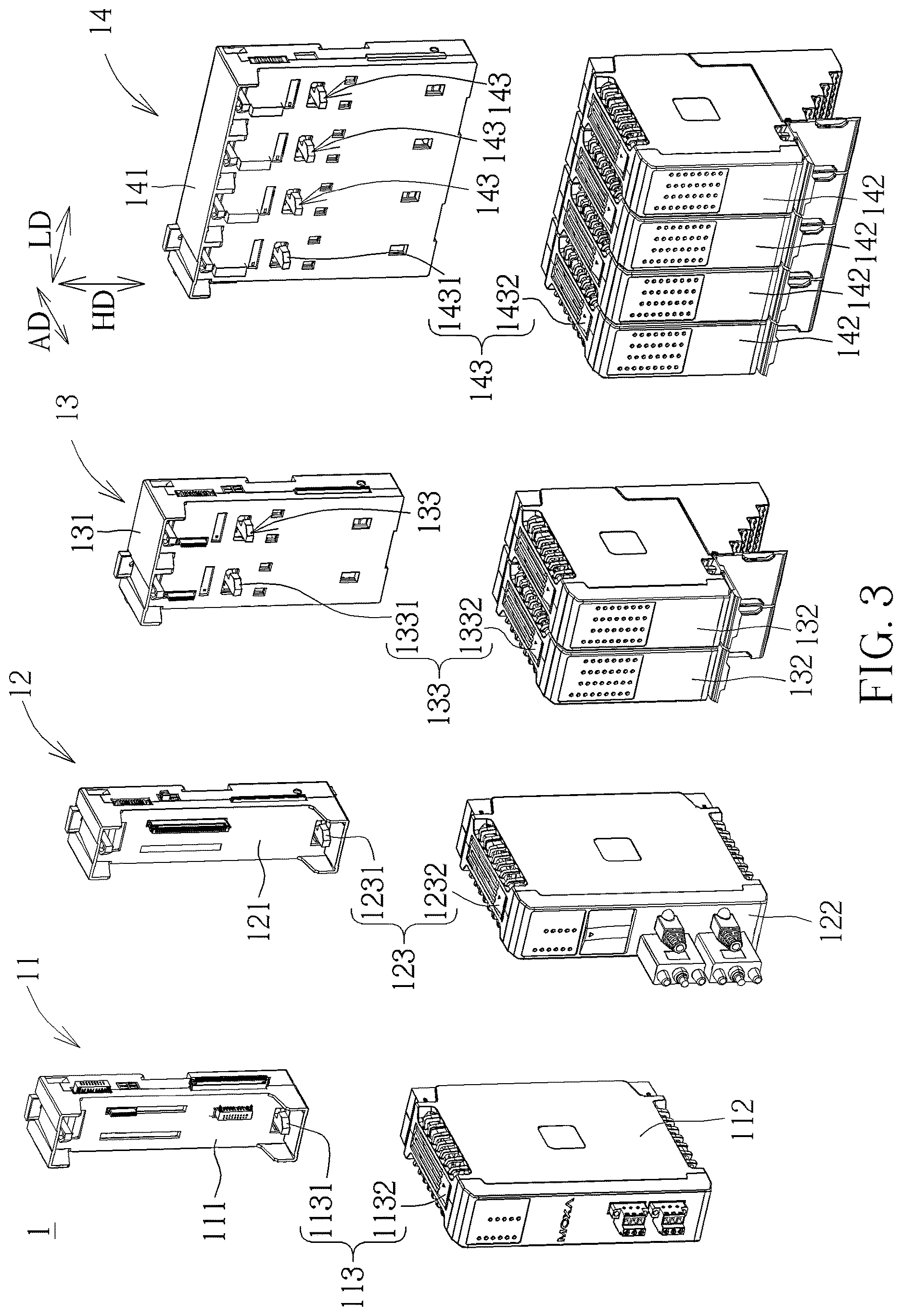 Patent US12621947 Figure 3 – Backplane assembly kit, related detachable assembly kit and related electronic device