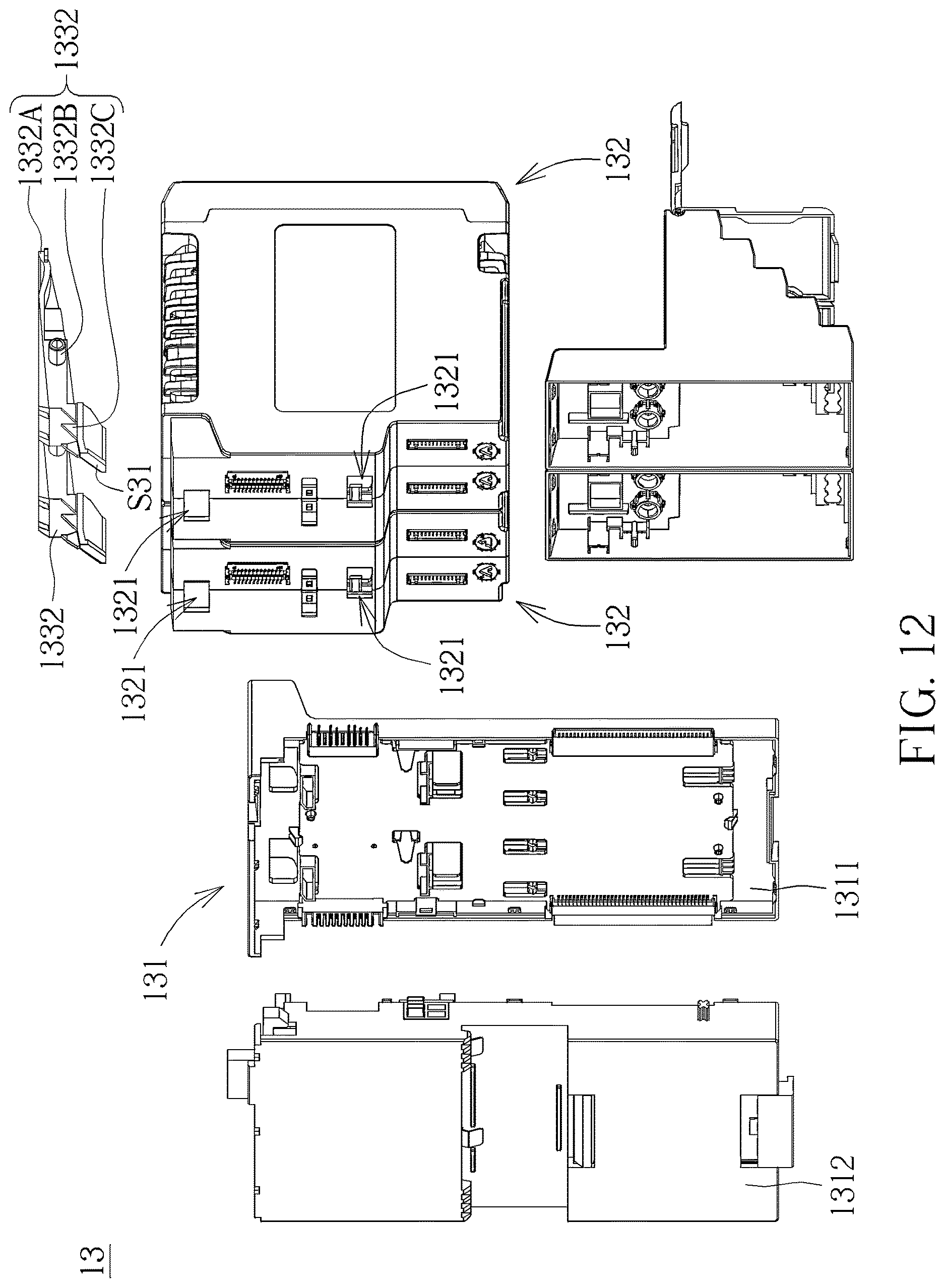 Patent US12621947 Figure 12 – Backplane assembly kit, related detachable assembly kit and related electronic device