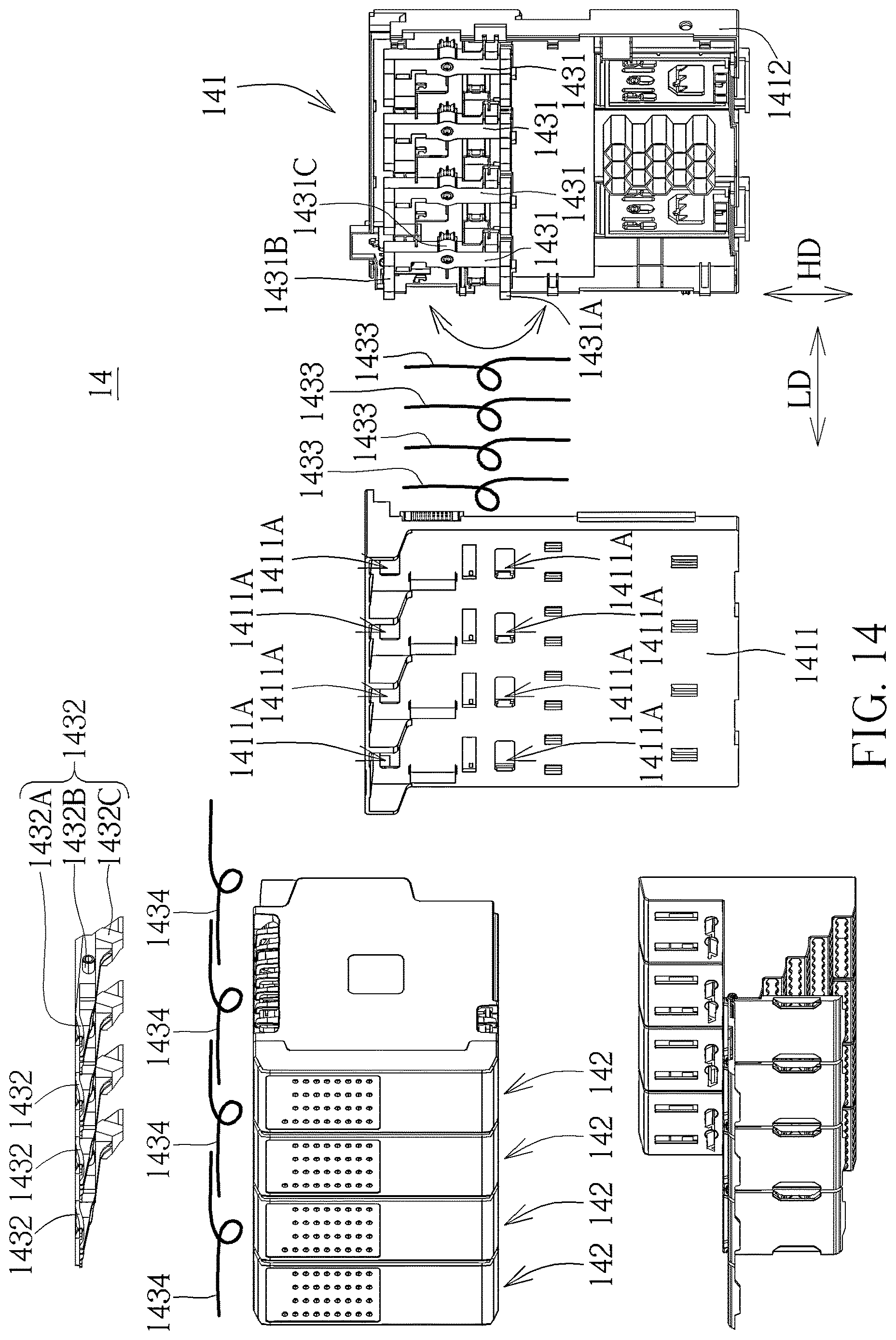 Patent US12621947 Figure 14 – Backplane assembly kit, related detachable assembly kit and related electronic device