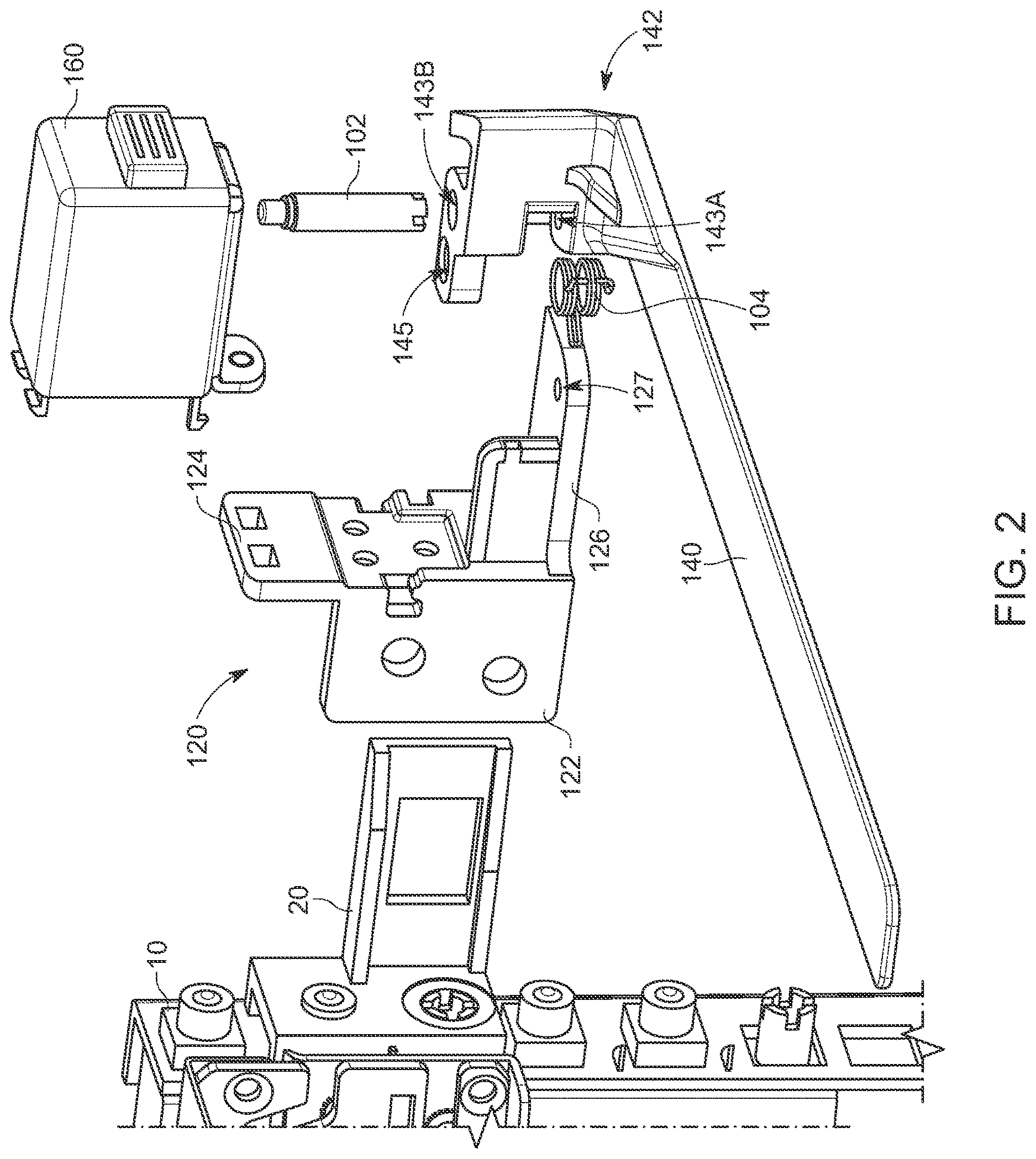 Patent US12621950 Figure 2 – Lockable computing device with movable lever