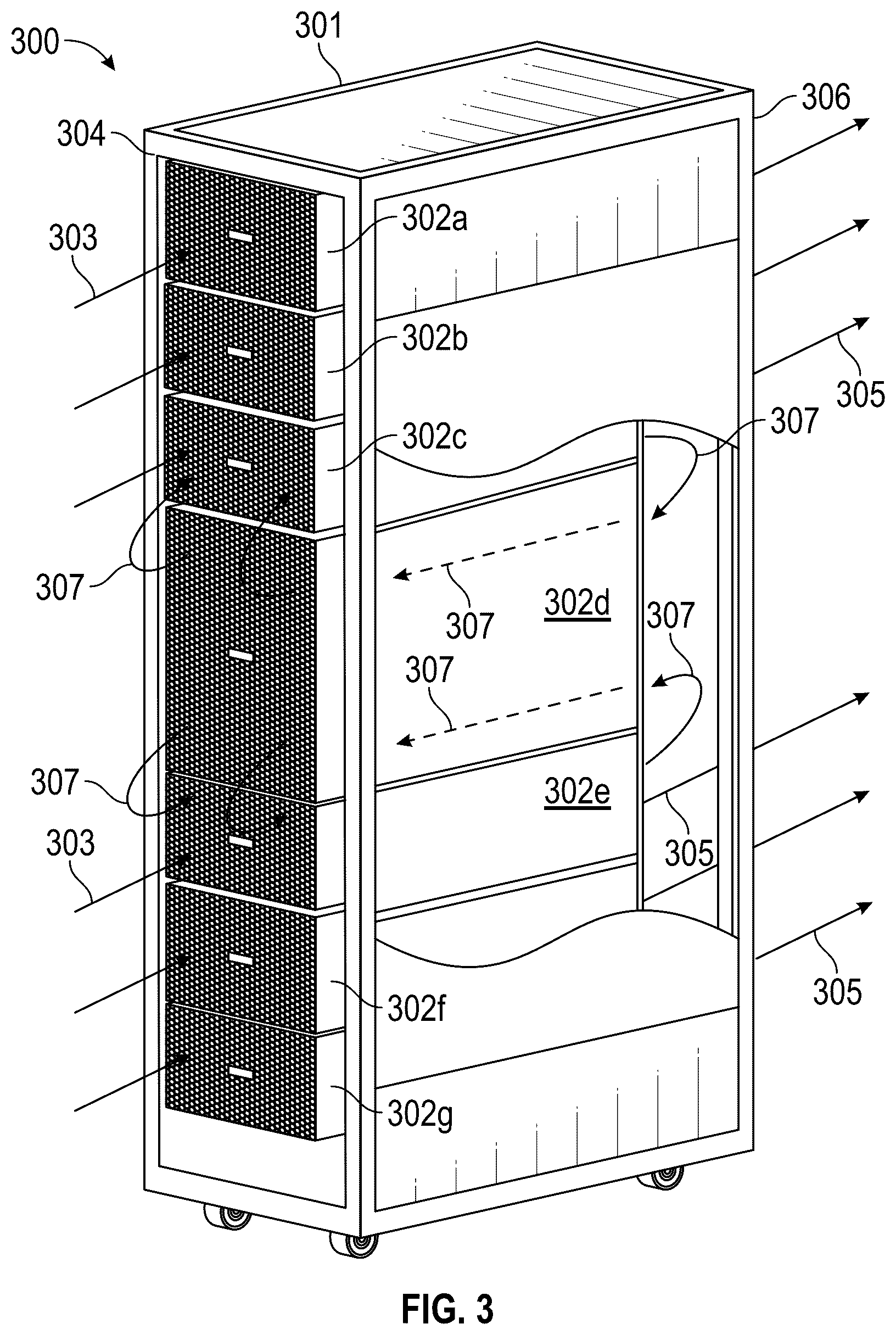 Patent US12621952 Figure 3 – Information technology rack ambient temperature visualization