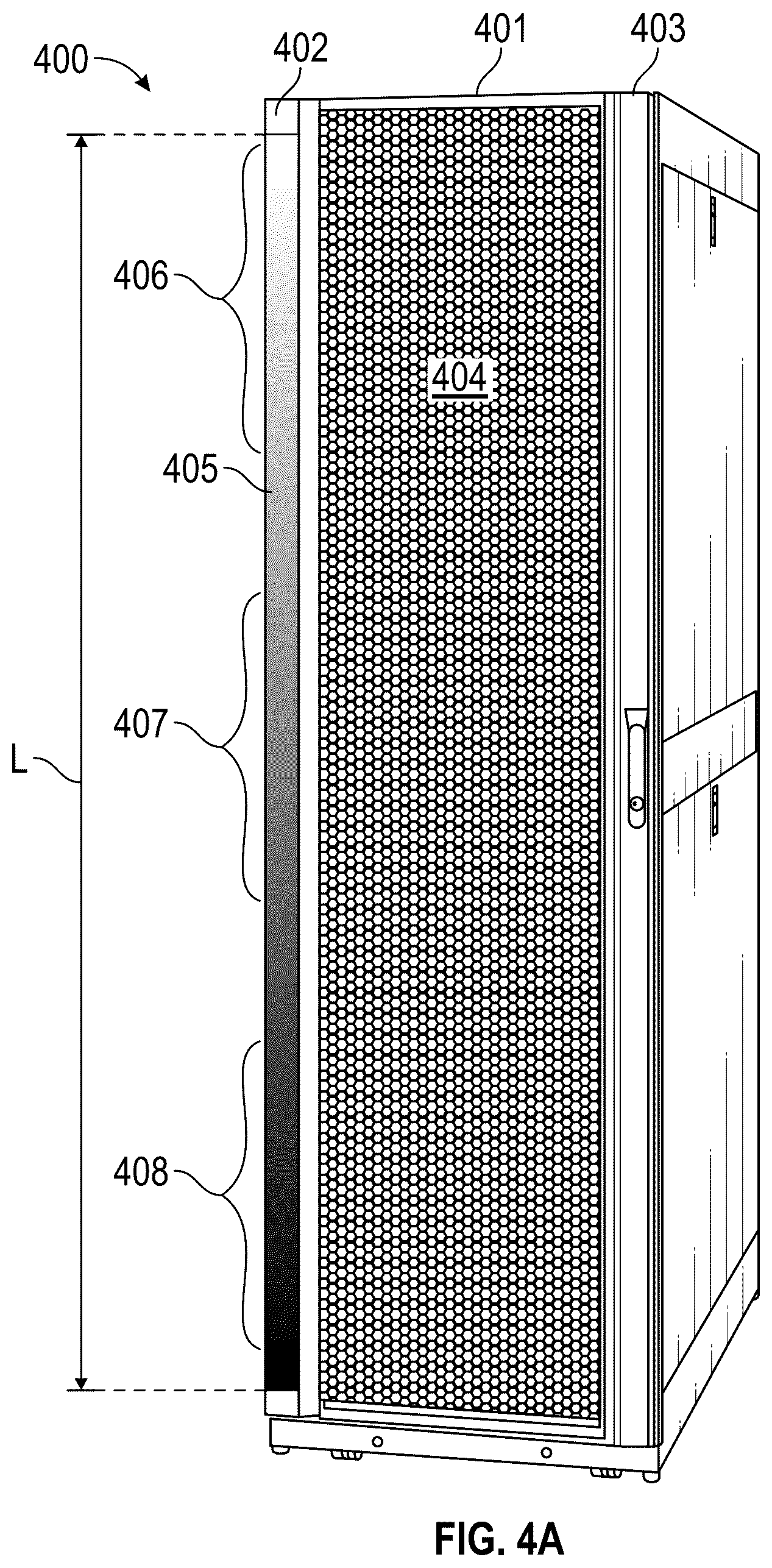 Patent US12621952 Figure 4 – Information technology rack ambient temperature visualization