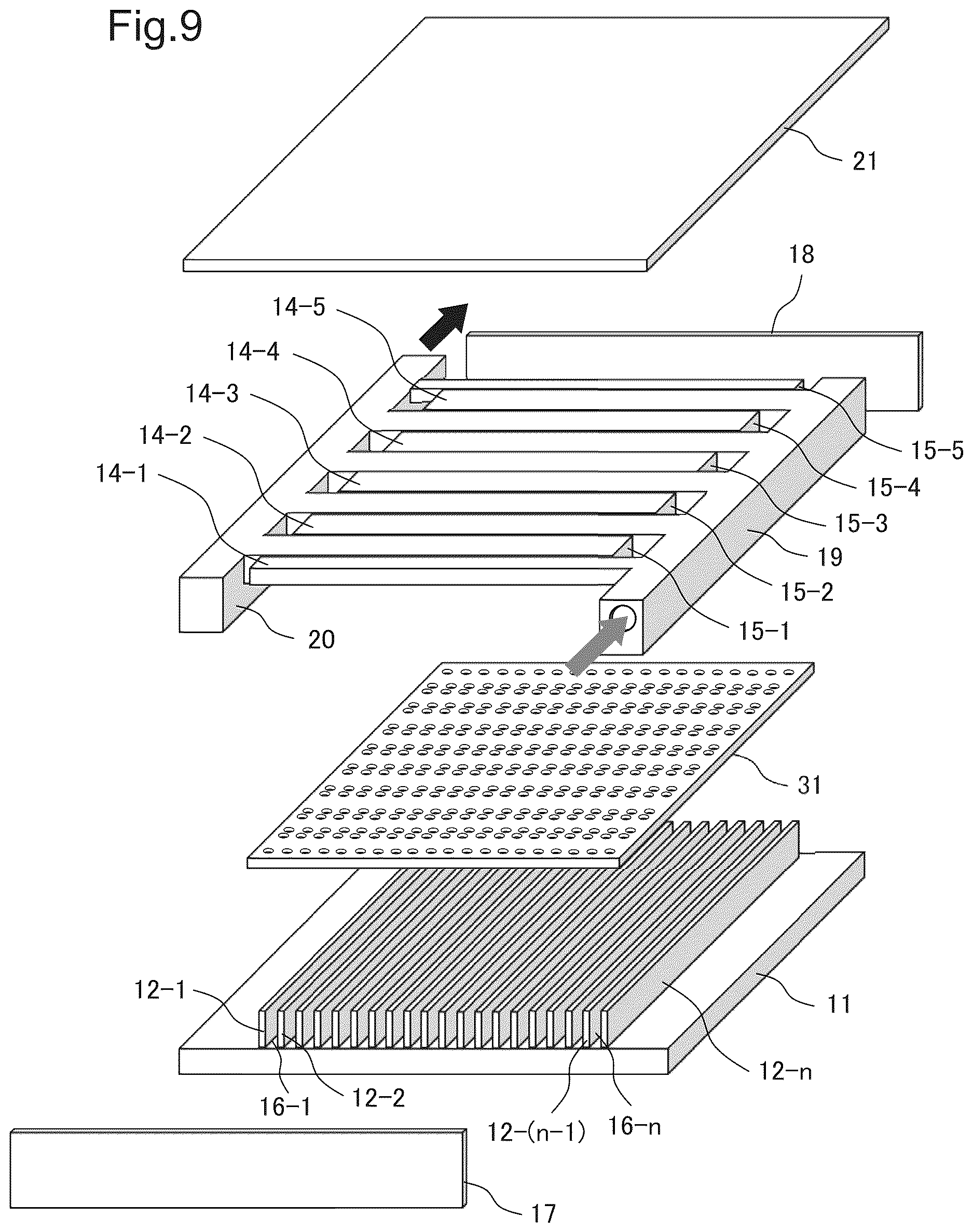 Patent US12621958 Figure 9 – Cooling component including supply ports and discharge ports