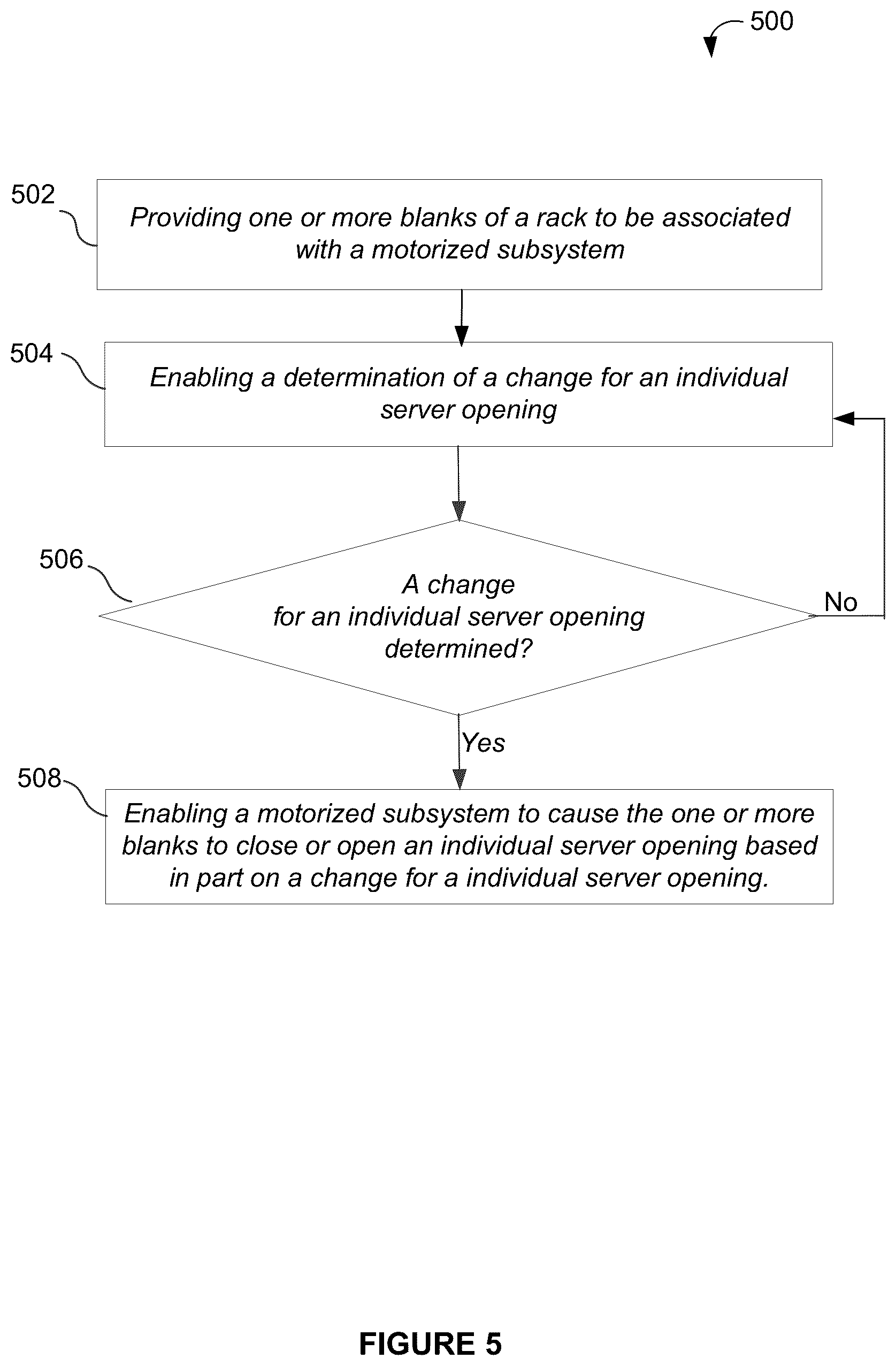 Patent US12621963 Figure 5 – Server air cross-transfer blanking for datacenter cooling systems