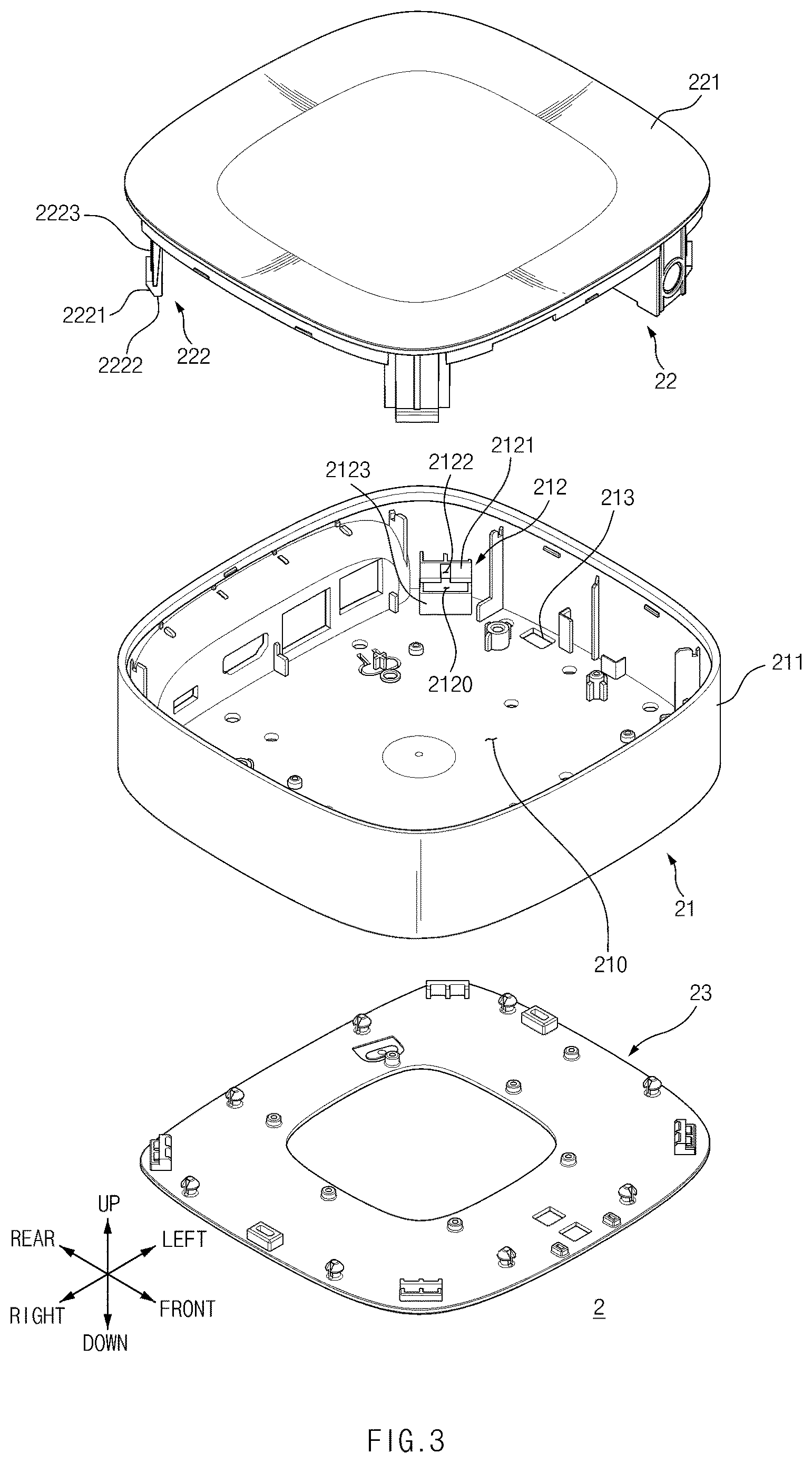Patent US12621972 Figure 3 – Electronic device, and disassembling device for disassembling same