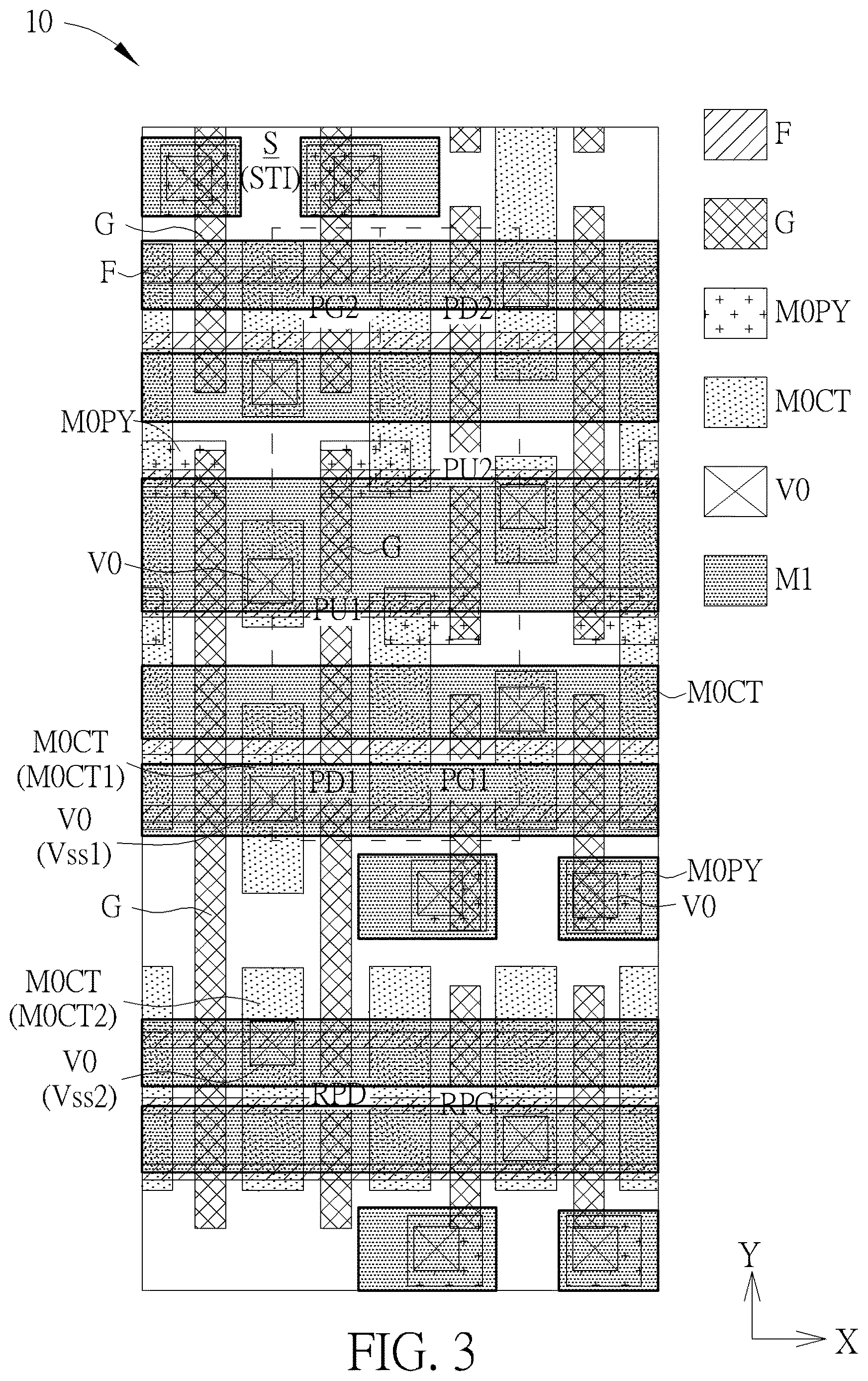 Patent US12621974 Figure 3 – Static random access memory and its layout pattern