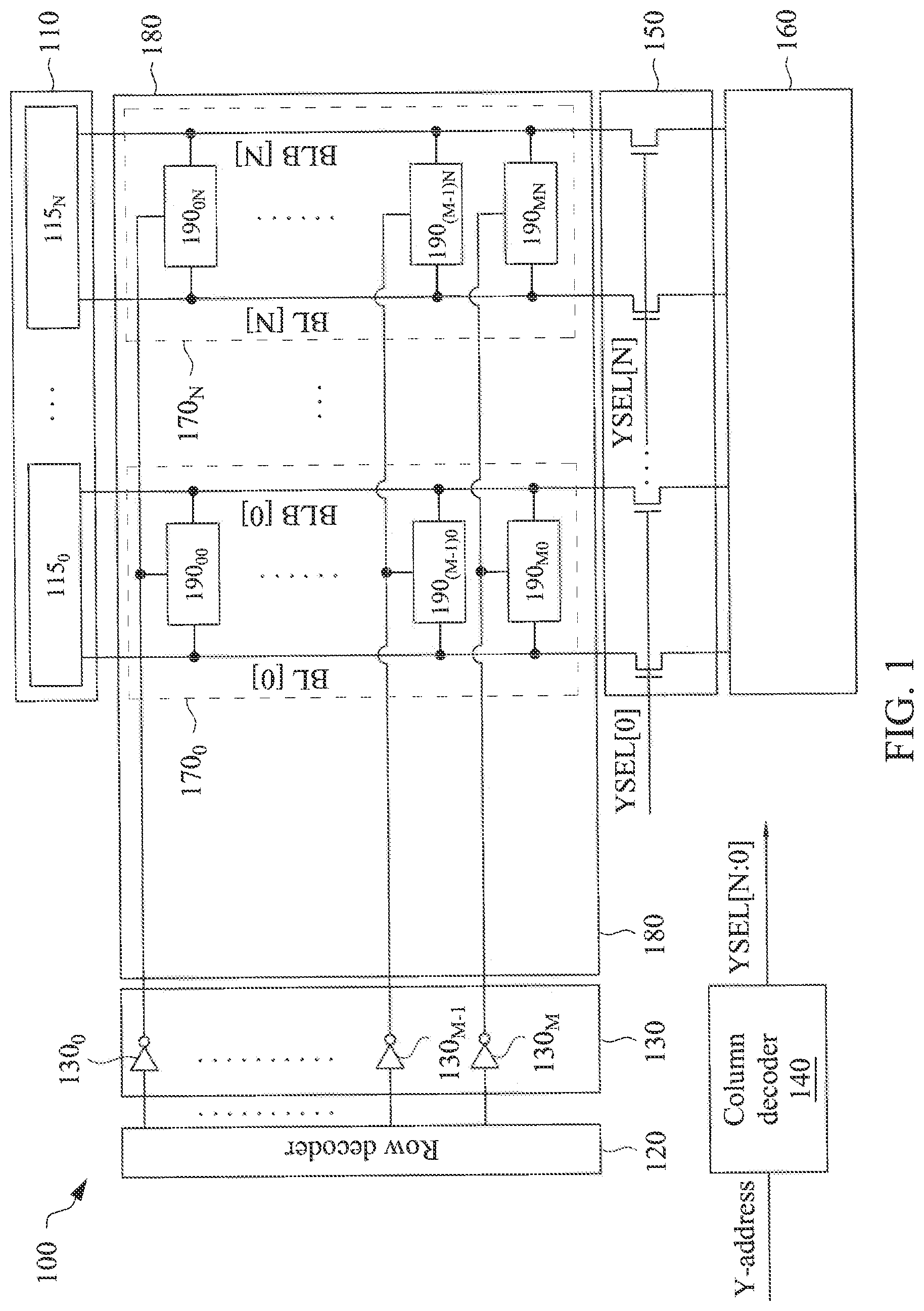 Patent US12621975 Figure 1 – Static random access memory with pre-charge circuit